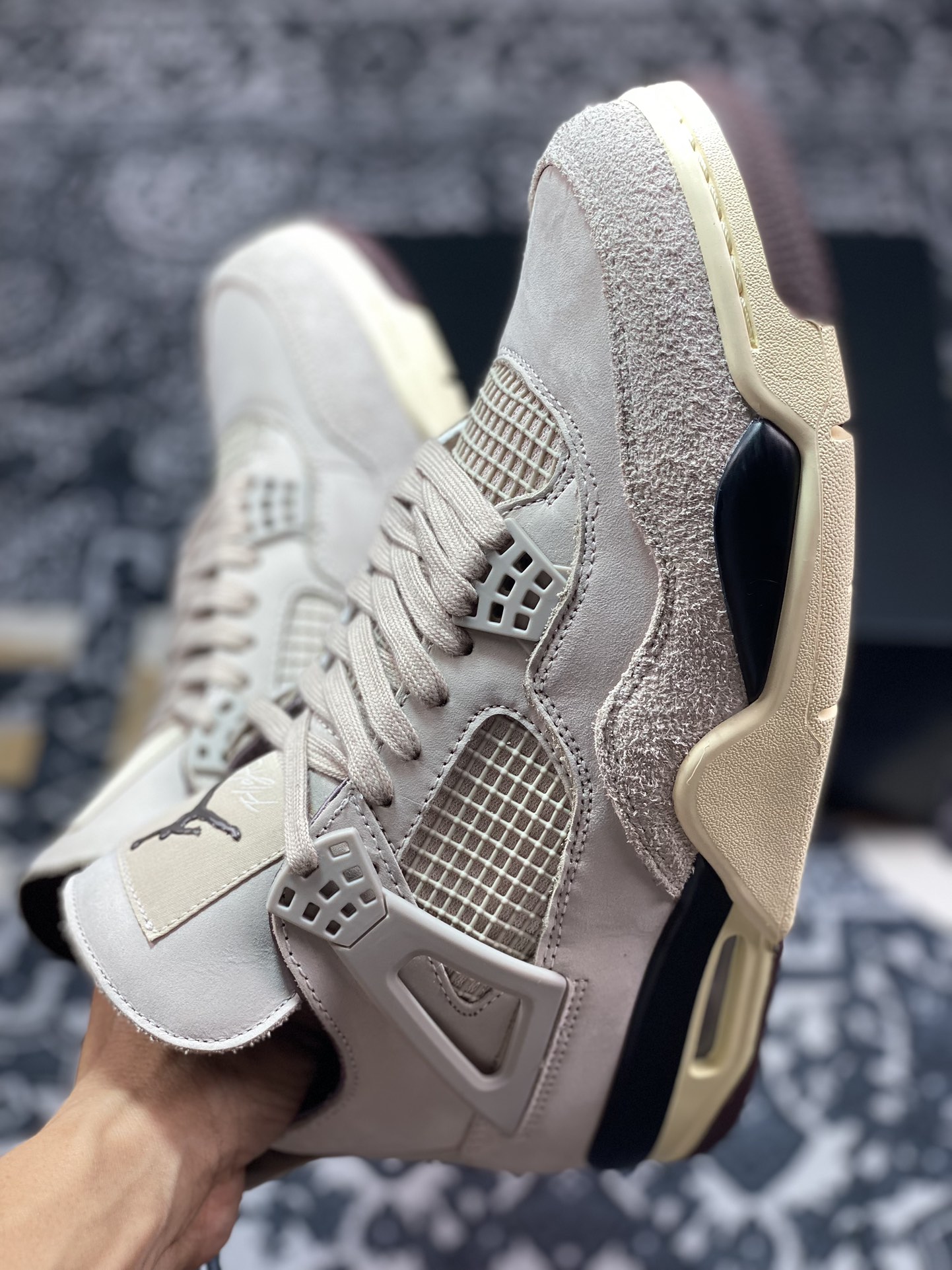 F版 Air Jordan 4 Retro x Ma Maniere ”Foil Stone” 淡粉 潮流复古篮球鞋 FZ4810-200