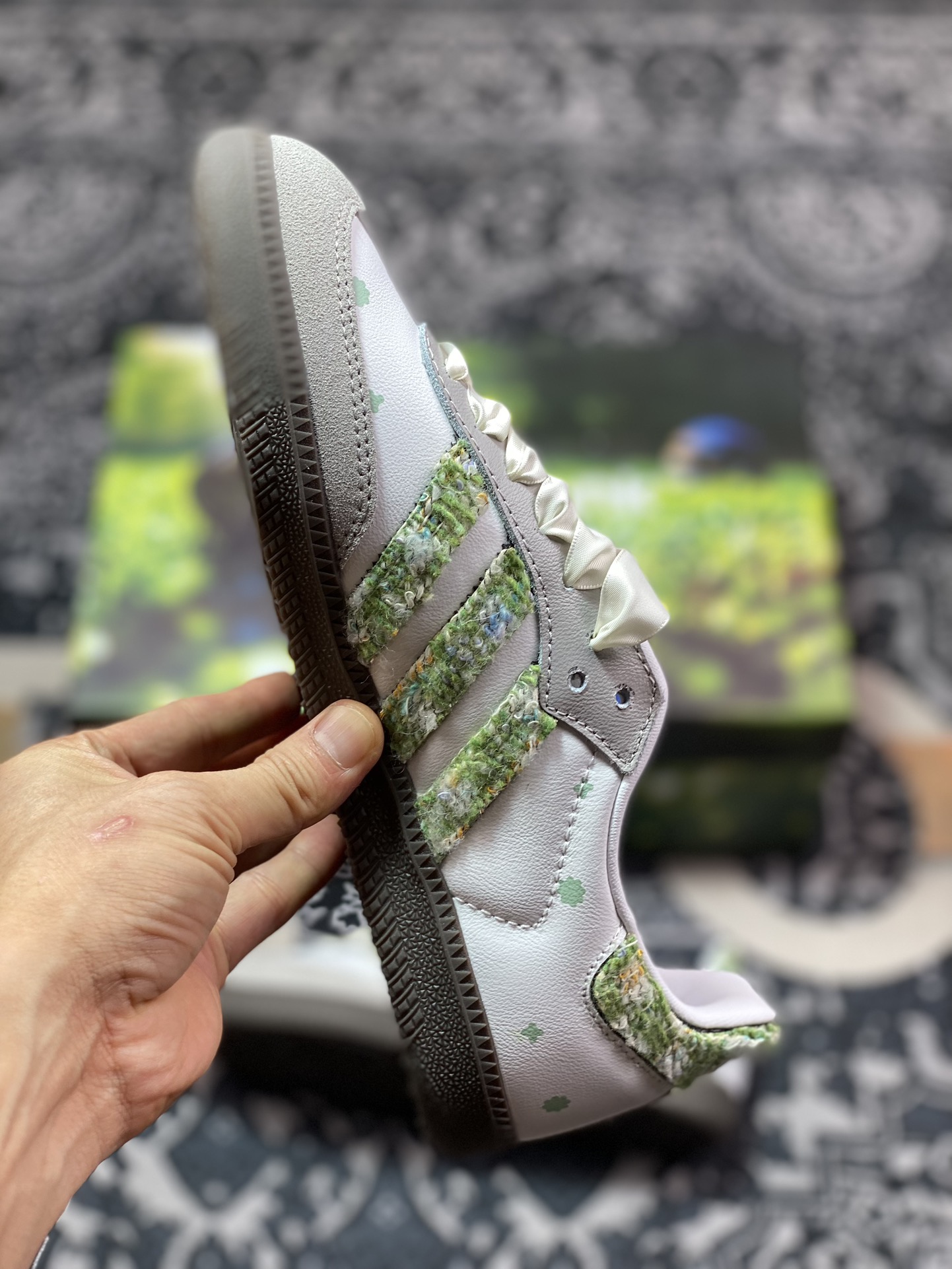 0 阿迪达斯/三叶草Adidas Originals Samba OG 桑巴舞系列板鞋“白灰绿满园春”B75806