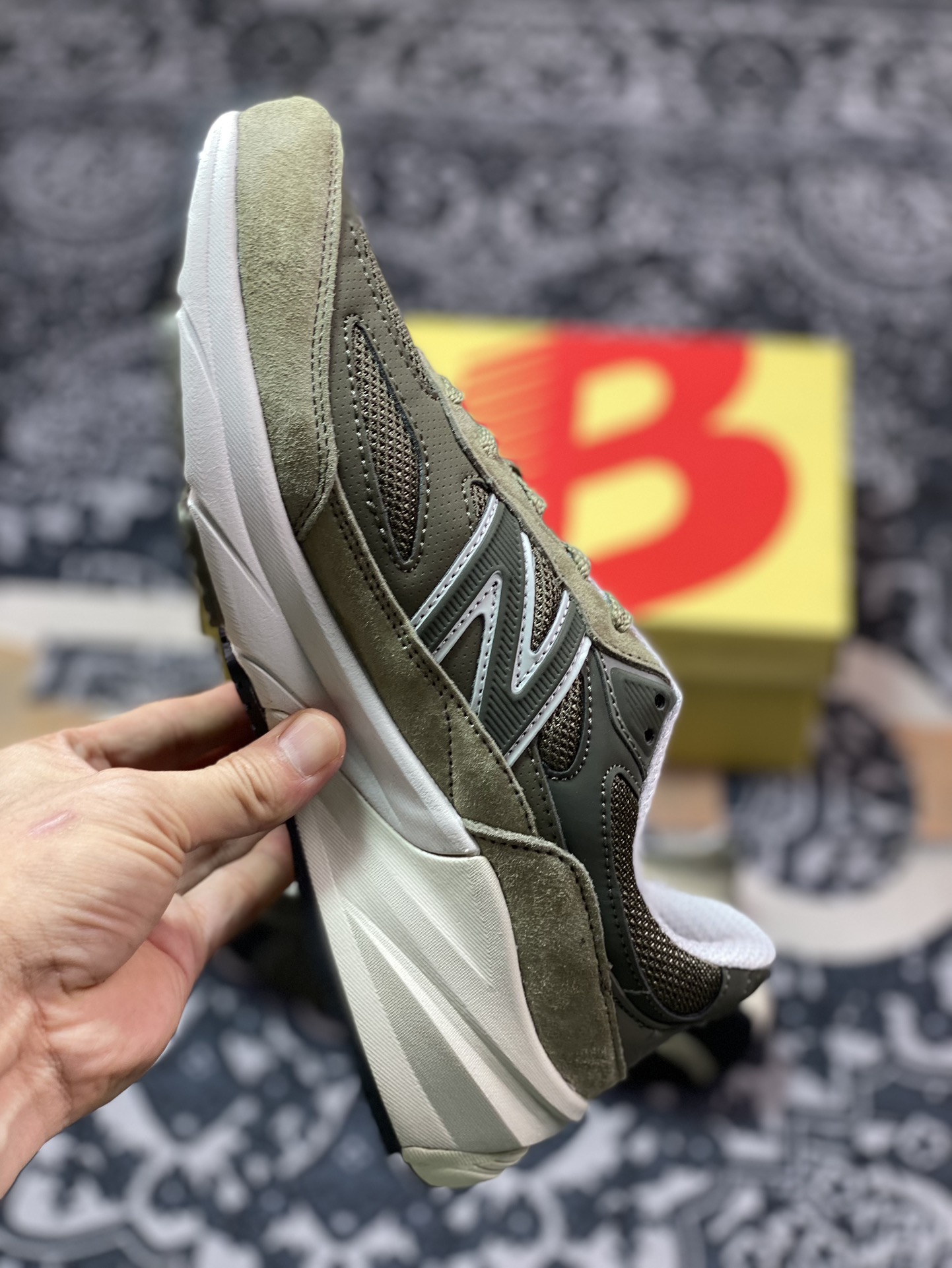 Teddy Santis x NB新百伦New Balance 990v6 Made in USA”True Camo”系列低帮跑步鞋“军绿橄榄绿”U990TB6