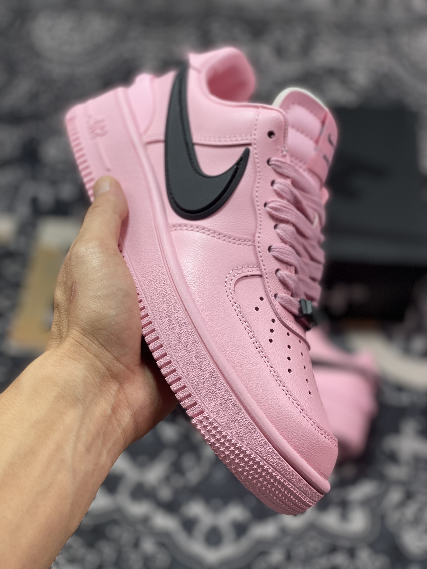 AMBUSH x Nike Air Force 1 Low SP”Pink Black”空军一号板鞋“联名粉黑大钩”DV3464-800