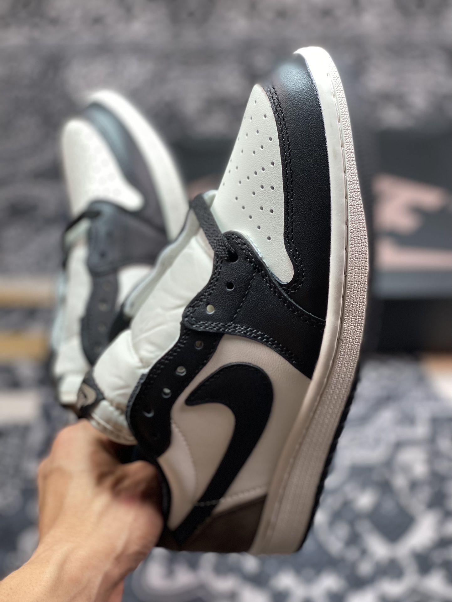 原装级别F版 Fragment x TS x Air Jordan 1 Low x LV 三方联名倒钩低帮 CZ0790-102