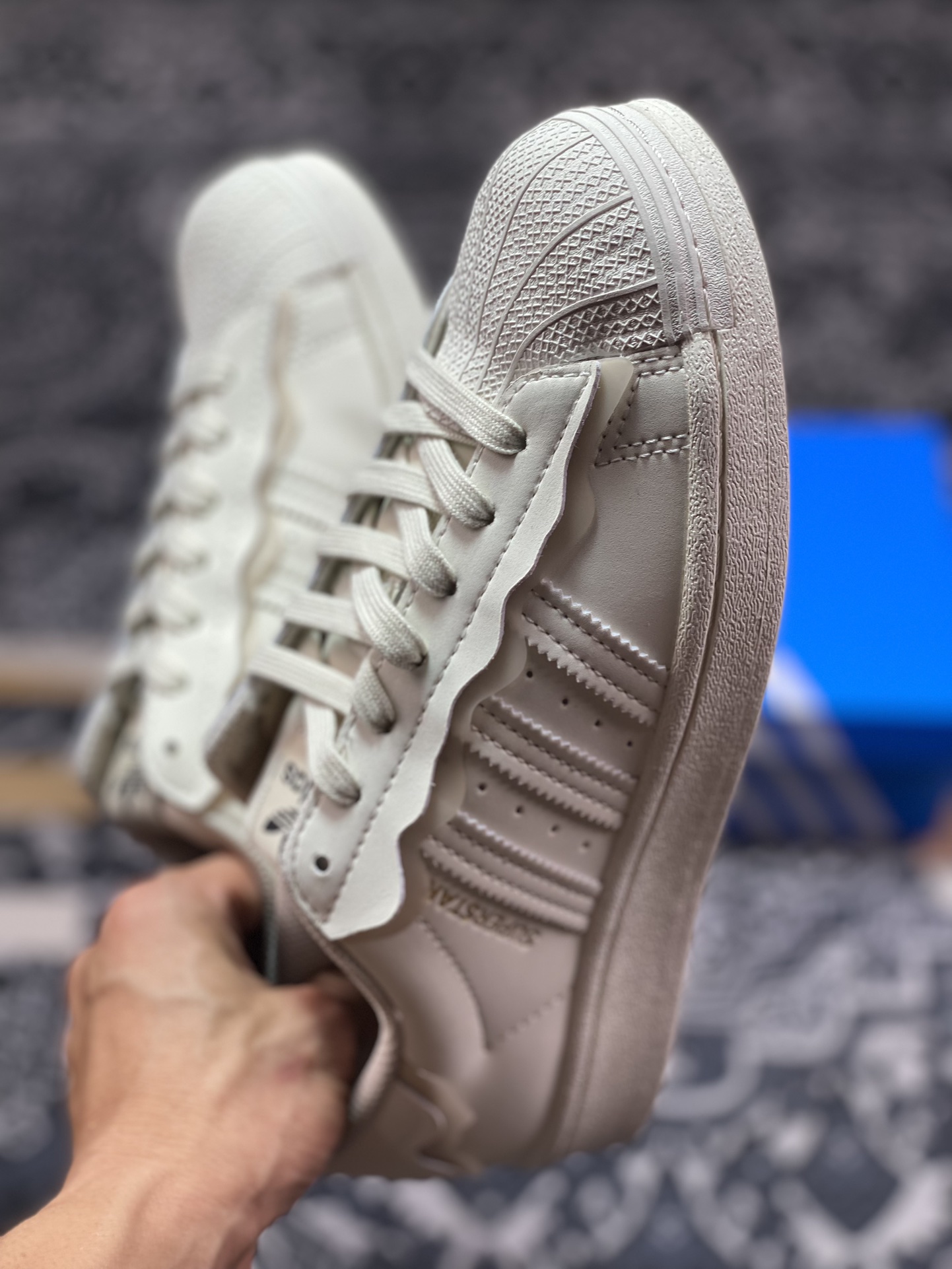 /三叶草Adidas Originals Superstar”Milk White/Lace”贝壳头系列低帮板鞋“皮革奶白花边雪糕”GW4441