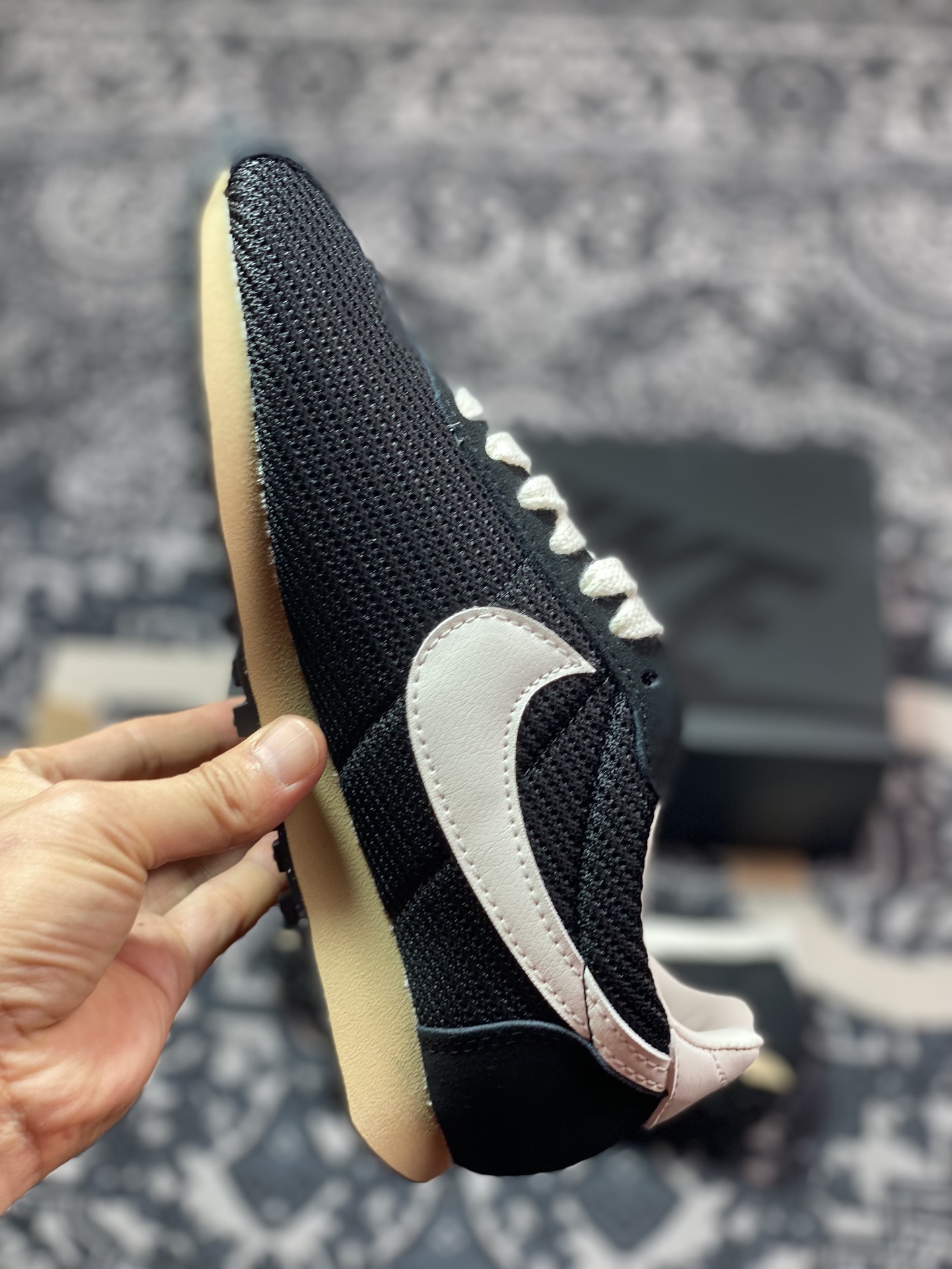 耐克Nike LD-1000 SP”Black Sesame”华夫一代系列华夫复古休闲运动慢跑鞋“网织黑白氧化底”HM0950-001