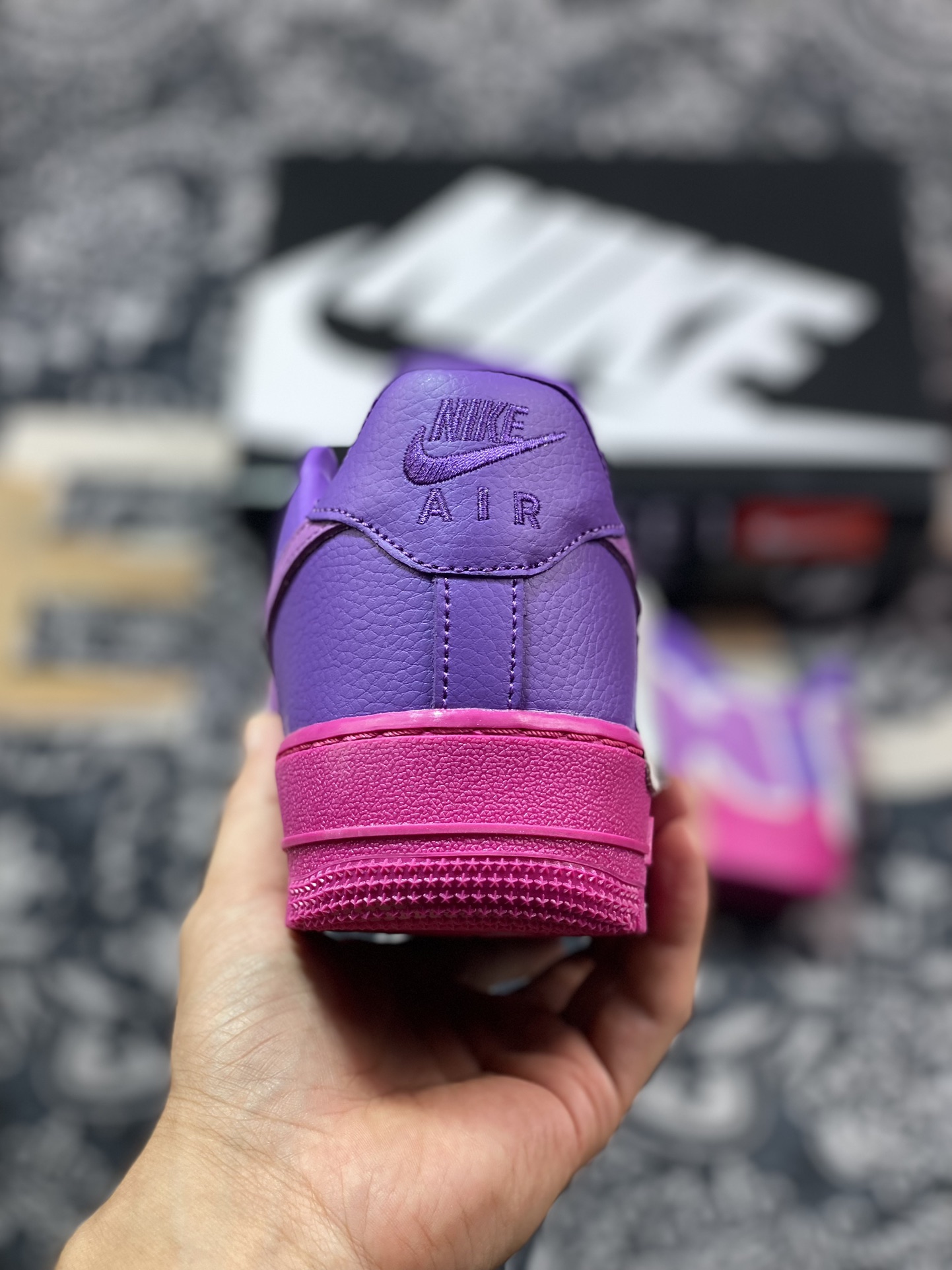 Cactus Plant Flea Market/CPFM x Nike Air Force 1 07 Low”Fuchsia Dream”空军一号板鞋“联名梦幻紫放大补丁字母”DC4457-104