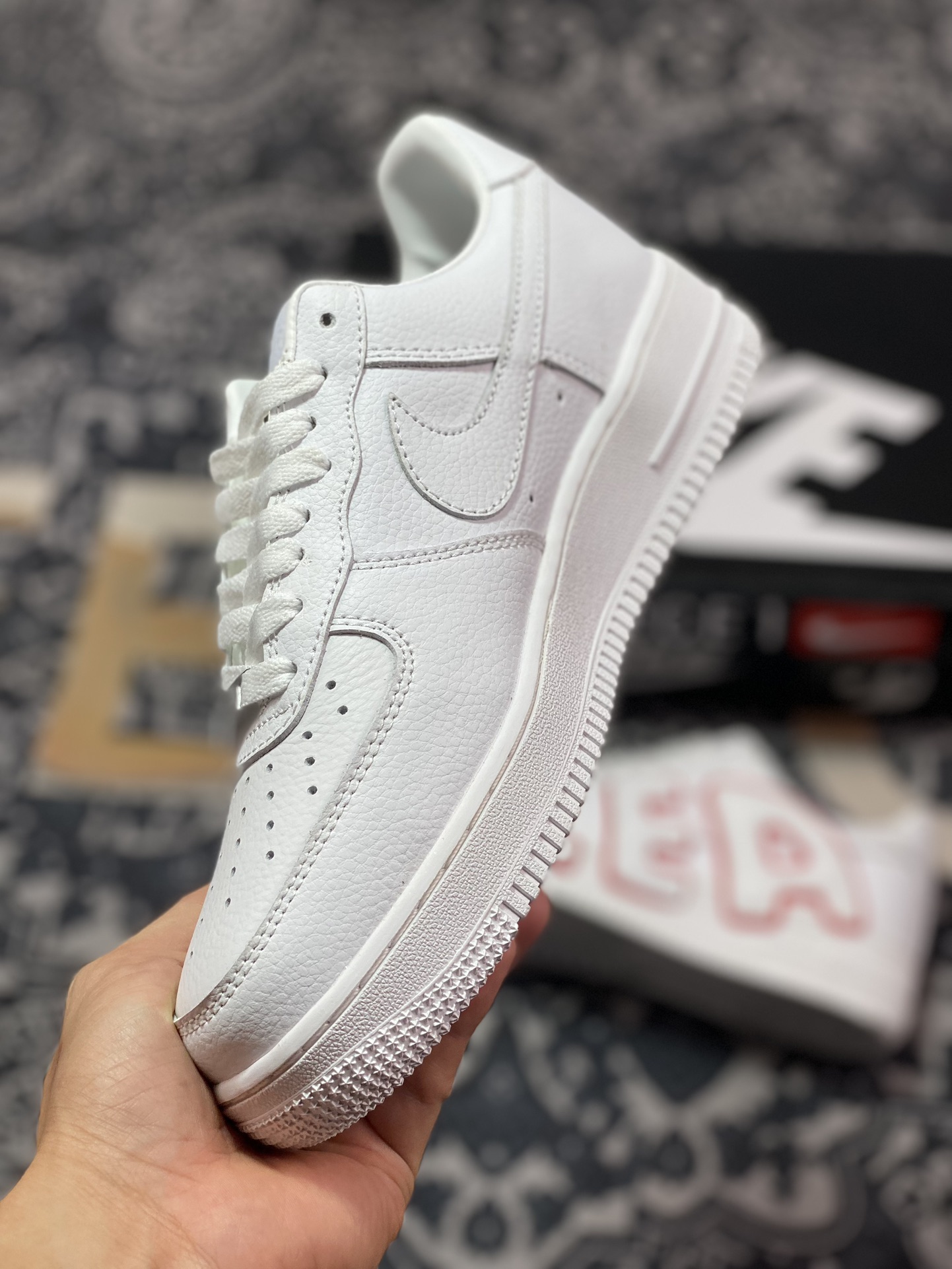 Cactus Plant Flea Market/CPFM x Nike Air Force 1 07 Low”White/Red”空军一号板鞋“皮革白红放大补丁字母”CK4746-991