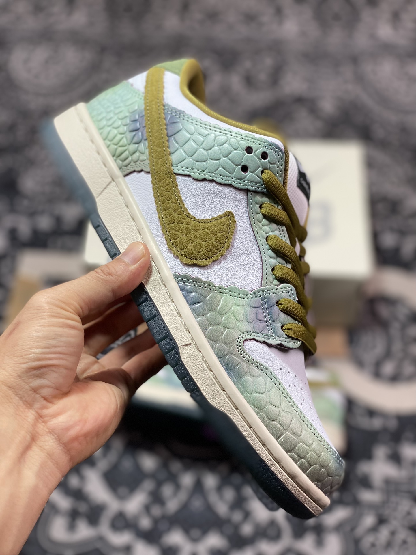 Alexis Sablone x NK Dunk SB Low AS联名变色龙蜥蜴 HJ3386-300