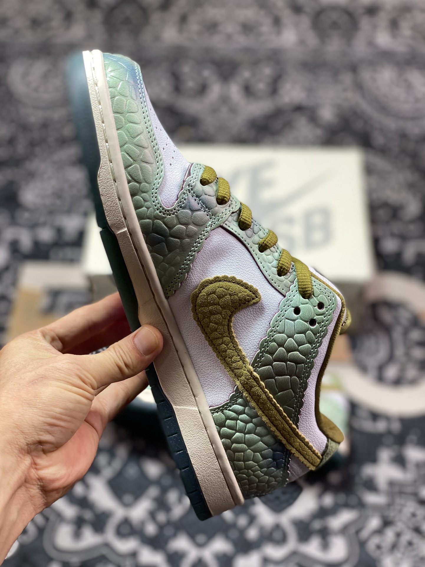 Alexis Sablone x NK Dunk SB Low AS联名变色龙蜥蜴 HJ3386-300