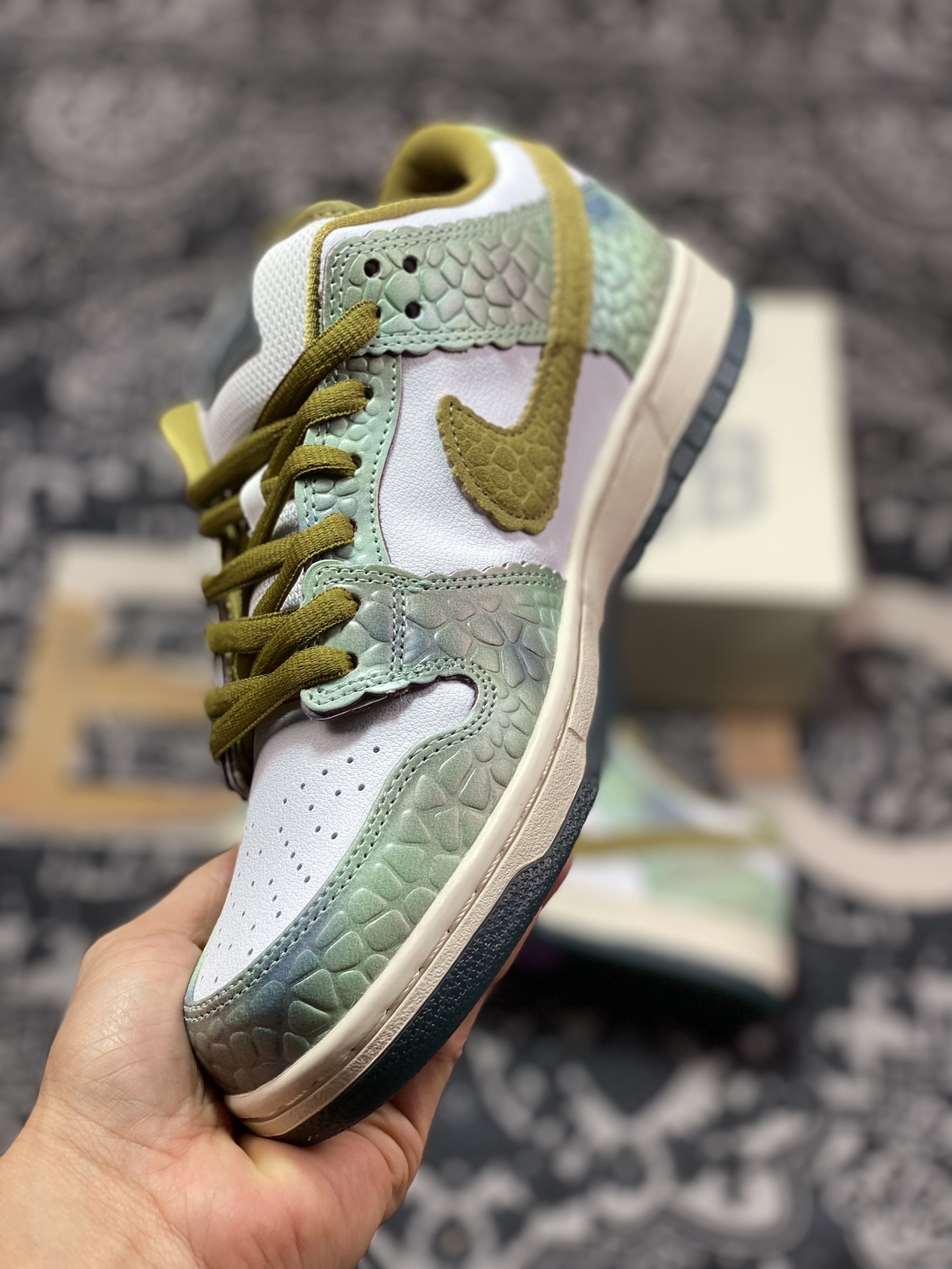 Alexis Sablone x NK Dunk SB Low AS联名变色龙蜥蜴 HJ3386-300