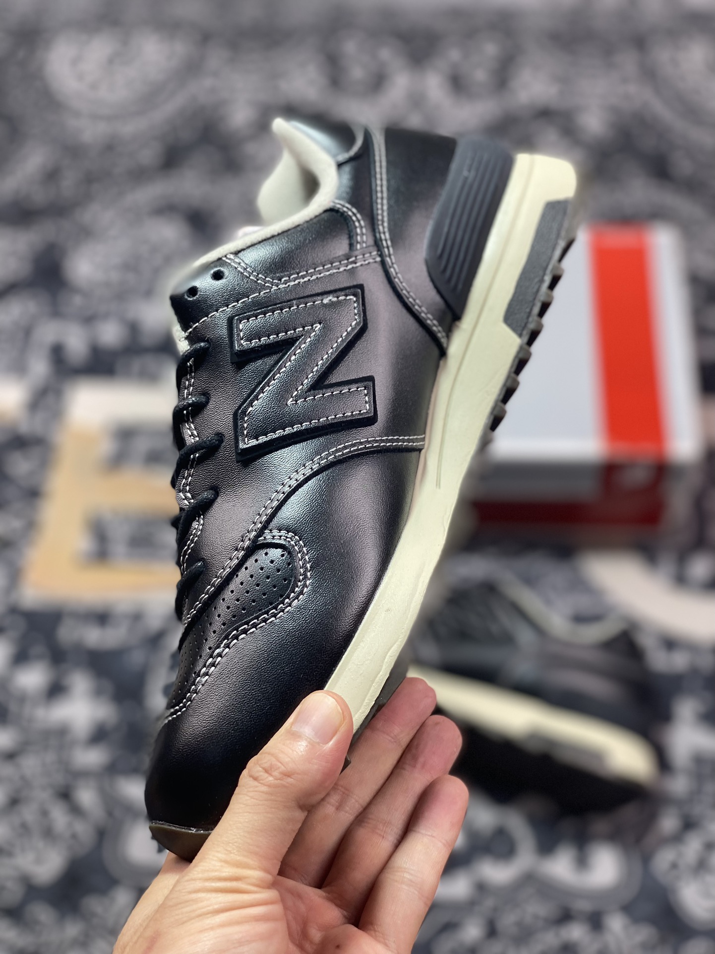 NB新百伦New Balance M1400系列经典复古低帮休闲运动慢跑鞋“皮革黑”M1400LBK