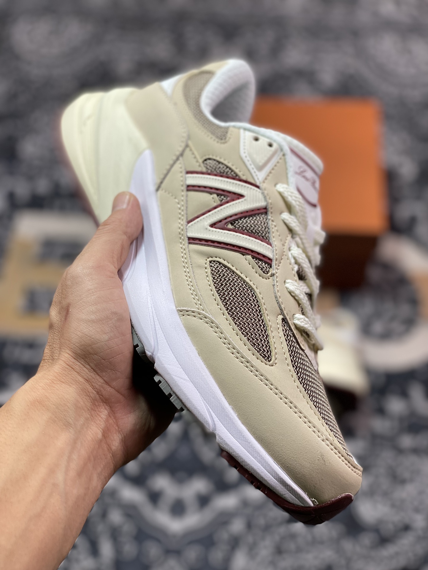 Loro Piana x NB新百伦New Balance in USA M990v6”Raw Cashew”六代系列美产血统跑步鞋“联名奶黄褐色酒红”U990LO6