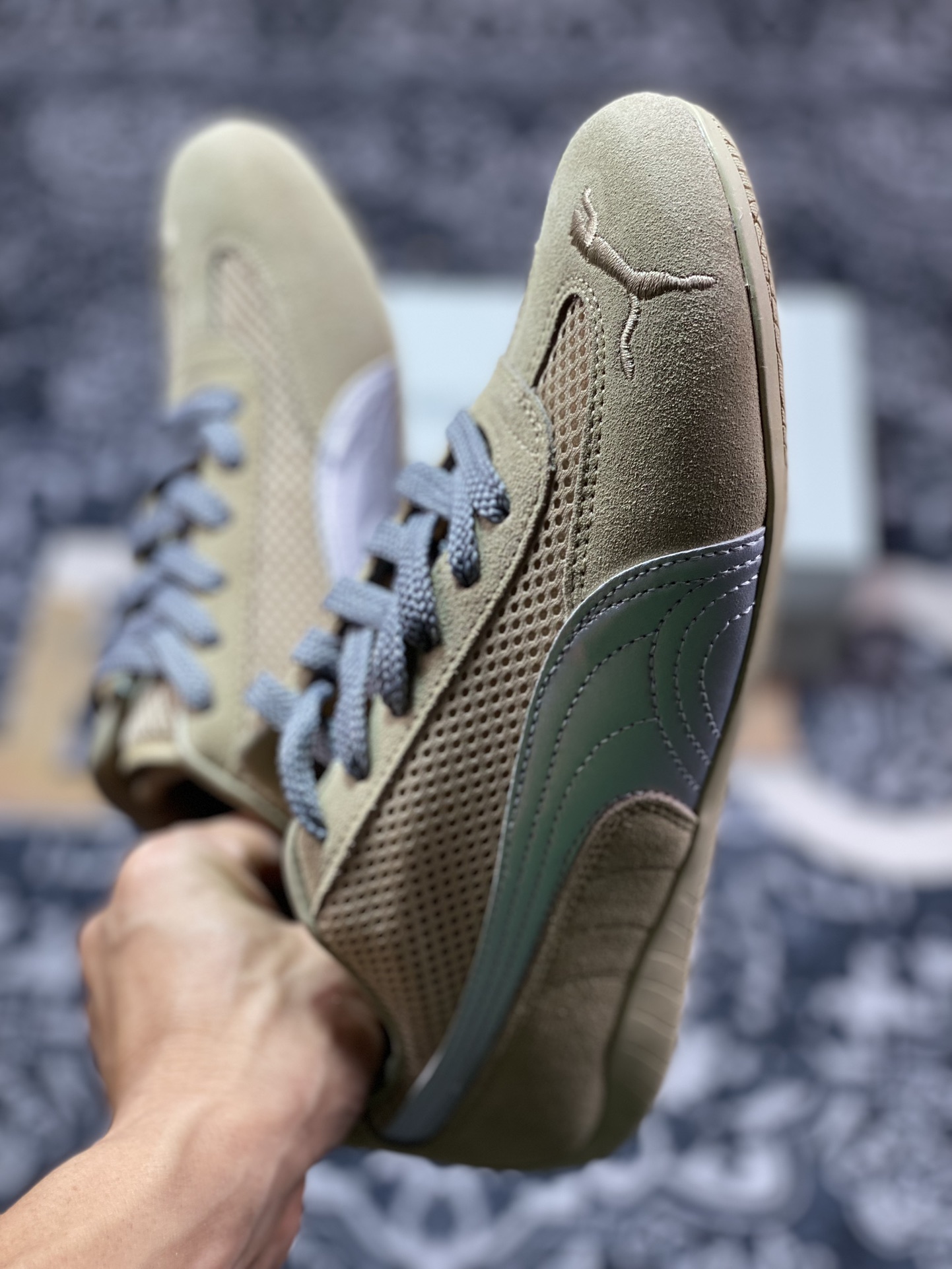 Puma Speedca”Prairie Tan Matte Silver”极速赛车系列低帮德训赛车鞋“翻毛沙土棕银”397397-02