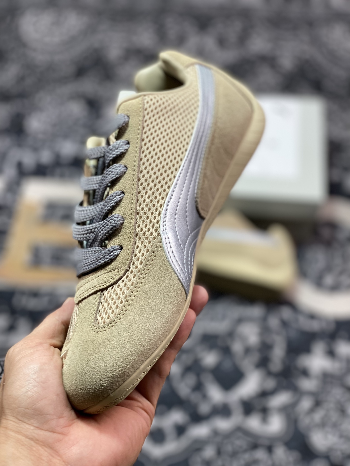 Puma Speedca”Prairie Tan Matte Silver”极速赛车系列低帮德训赛车鞋“翻毛沙土棕银”397397-02