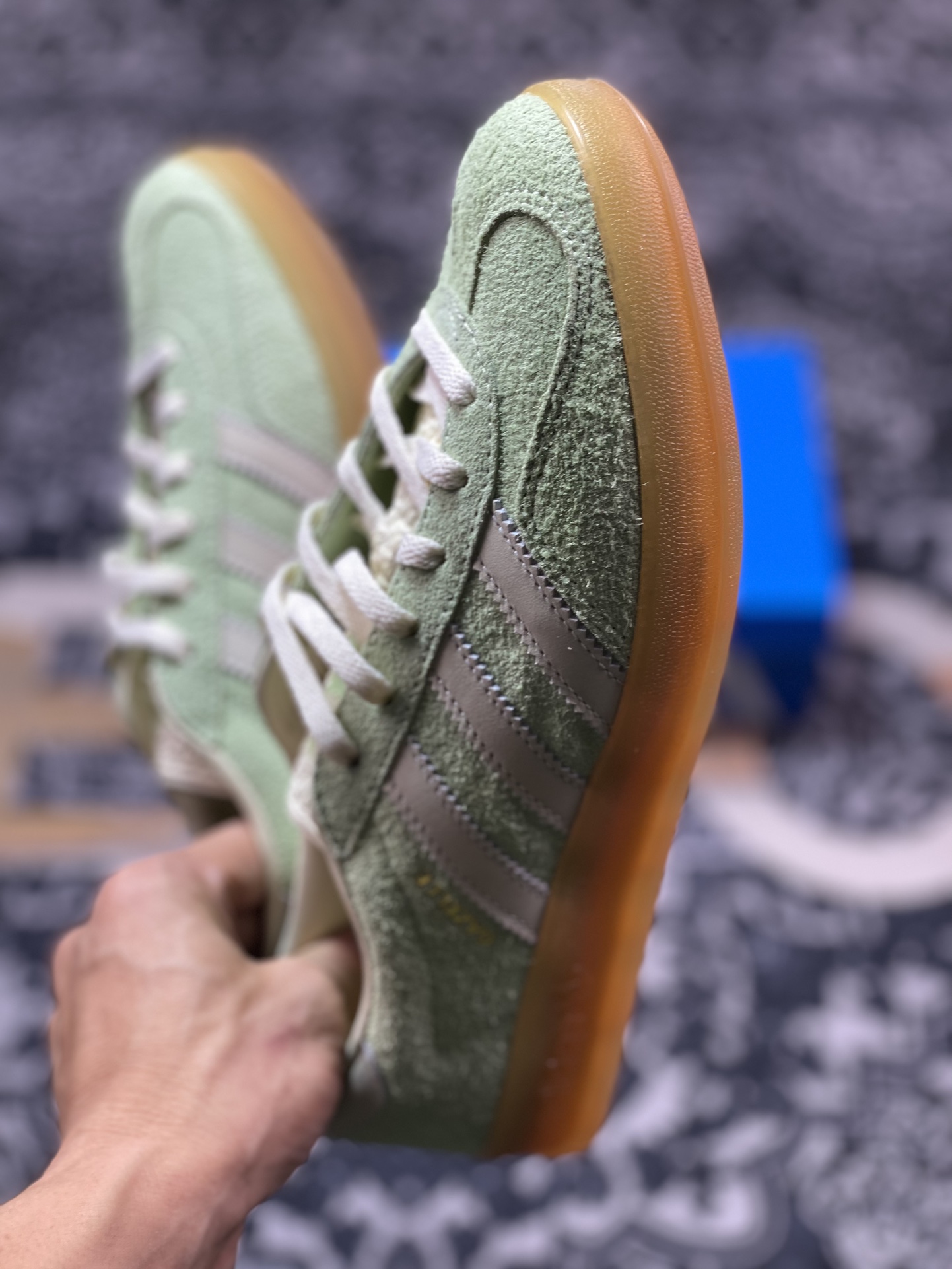 阿迪达斯Adidas Gazelle Indoor Trainers 羚羊内训系列低帮板鞋“翻毛抹茶绿米白生胶底”IE2948