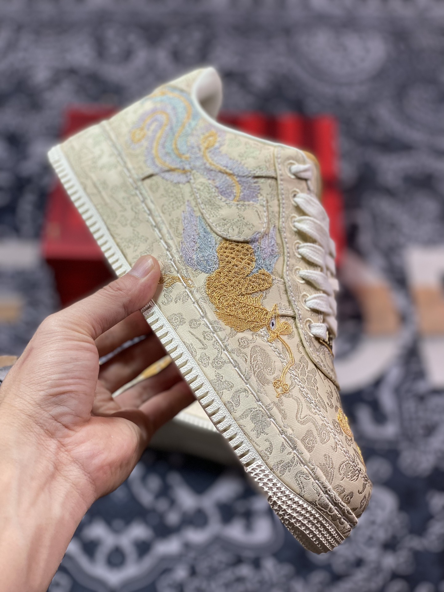 优选 原装级别 NK Air Force 1 Low ”囍” 龙凤呈祥 空军一号低帮 婚鞋 HJ4285-777