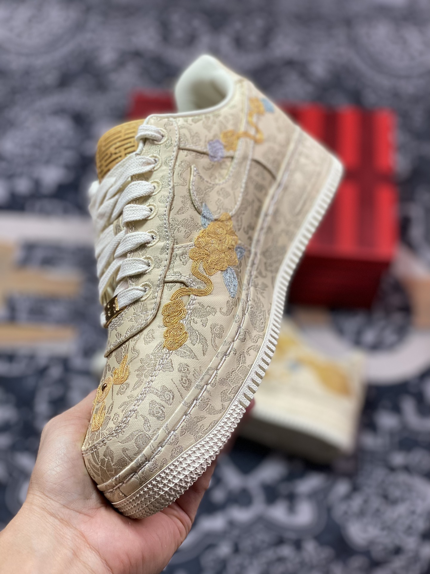 优选 原装级别 NK Air Force 1 Low ”囍” 龙凤呈祥 空军一号低帮 婚鞋 HJ4285-777