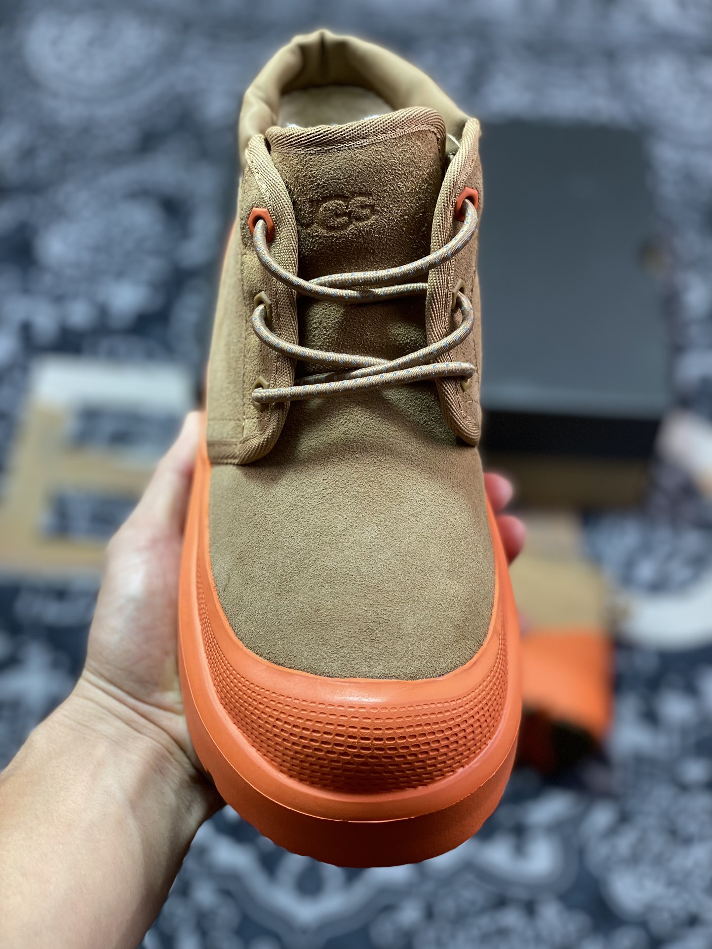 品牌UGG M Neumel Weather Hybrid 纽姆防水混合系列中帮鼠靴“加绒栗黄亮橙底”1143991-CHE