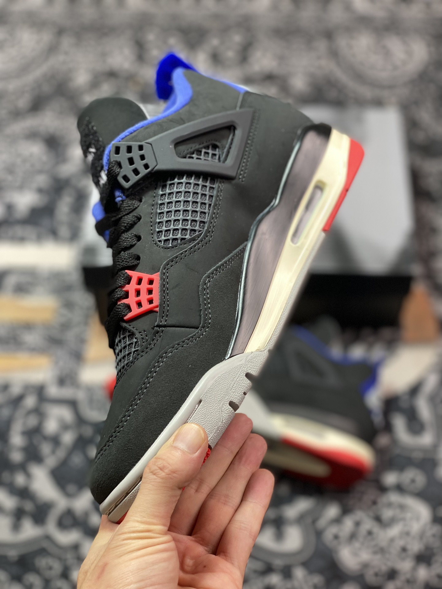 Air Jordan 4 Retro ”Lase” AJ4 乔4黑灰蓝配色 FV5029-003