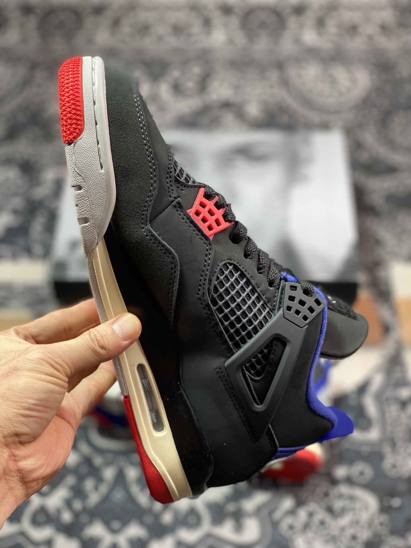 Air Jordan 4 Retro ”Lase” AJ4 乔4黑灰蓝配色 FV5029-003