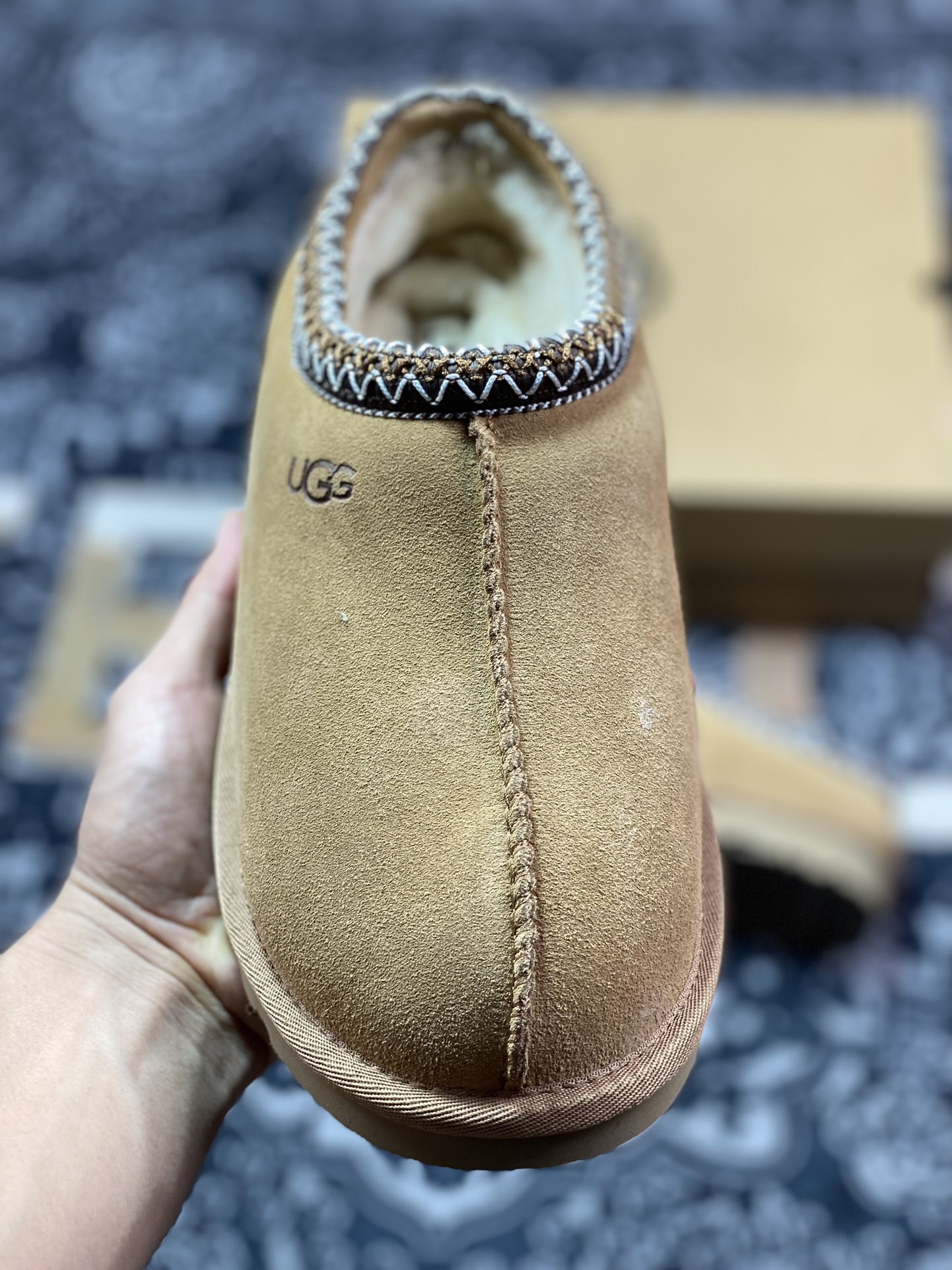 UGG W Leisure Tazz Slipper Chestnut 塔茨系列加厚款穆勒风包头舒适露跟半拖鞋“栗子棕编织加绒”