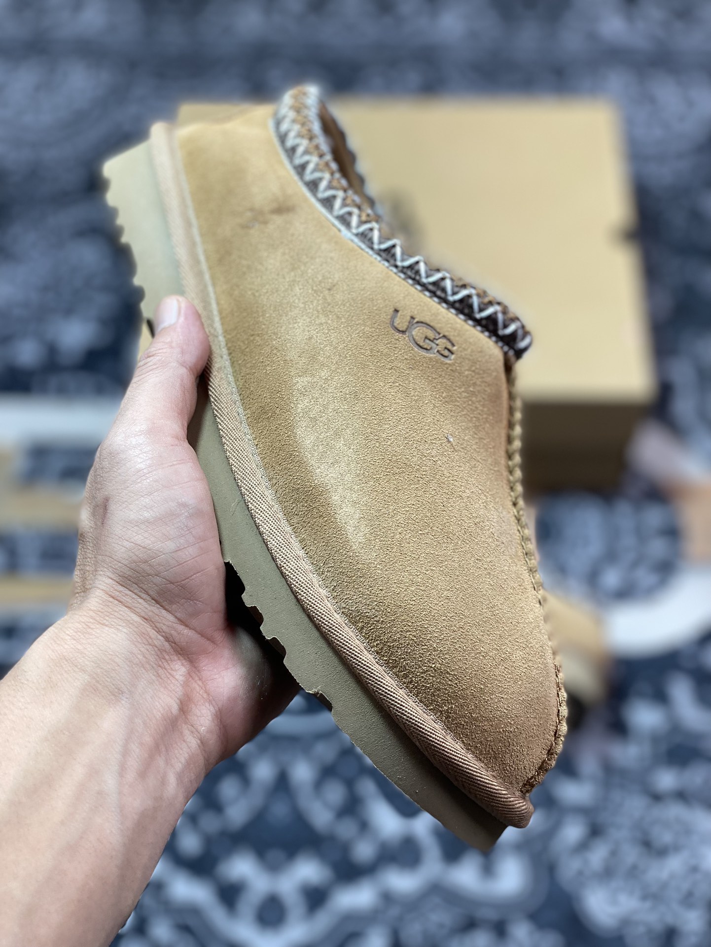 UGG W Leisure Tazz Slipper Chestnut 塔茨系列加厚款穆勒风包头舒适露跟半拖鞋“栗子棕编织加绒”