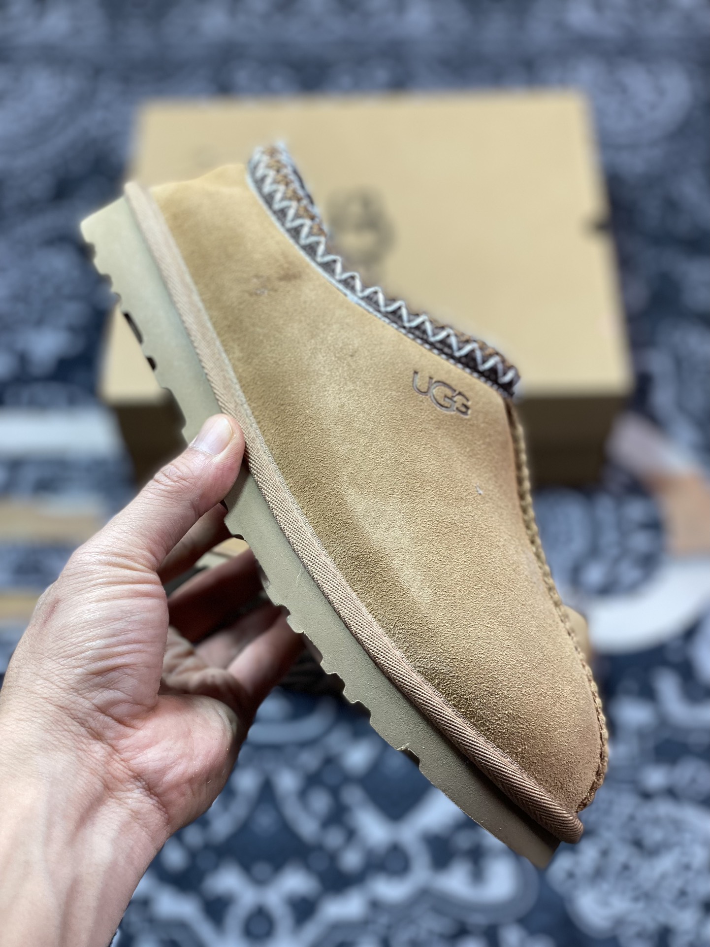 UGG W Leisure Tazz Slipper Chestnut 塔茨系列加厚款穆勒风包头舒适露跟半拖鞋“栗子棕编织加绒”