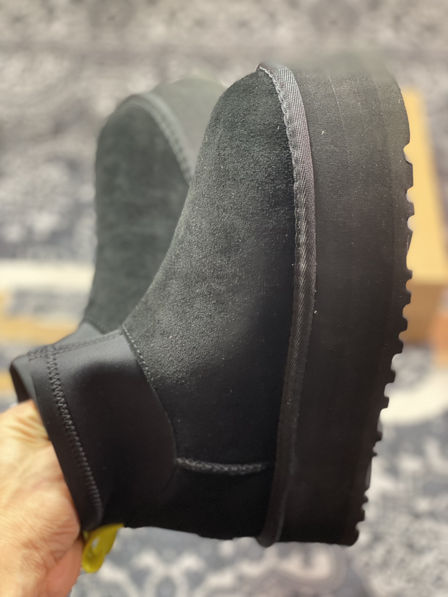 UGG W Classic Mini Dipper 迪普迷你系列加厚款轻量化西靴“全黑编织加绒”1168170-WDAKOTA