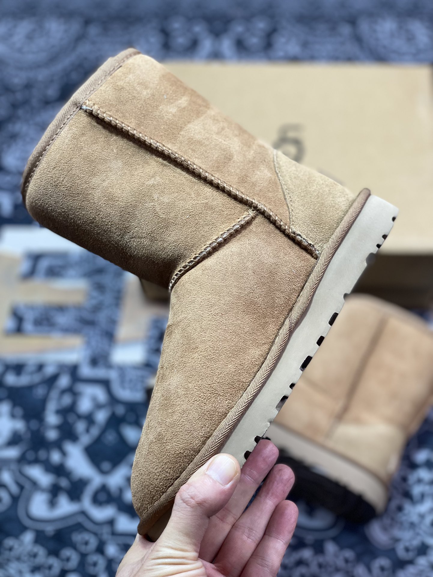 轻奢品牌UGG W Classic Short II 经典短筒2.0系列中帮休闲百搭短靴“栗子棕加绒”1016223-CHE