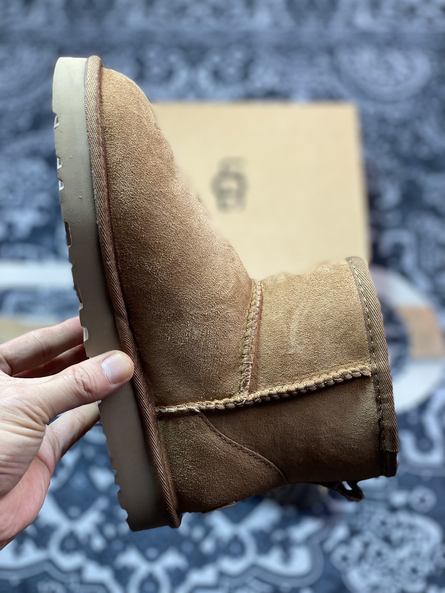 UGG W Classic Mini II 经典迷你2.0系列短筒休闲百搭短靴“栗子棕加绒”1016222-CHE