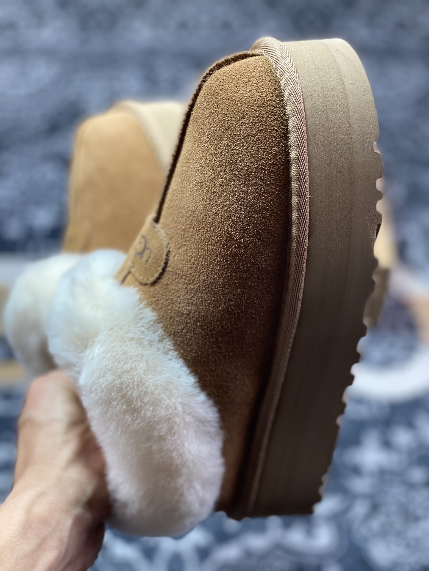 美国轻奢品牌UGG W Tazzla Platform Slippers塔次特系列加厚款低帮松便鞋“栗子棕加绒”1134811-CHE