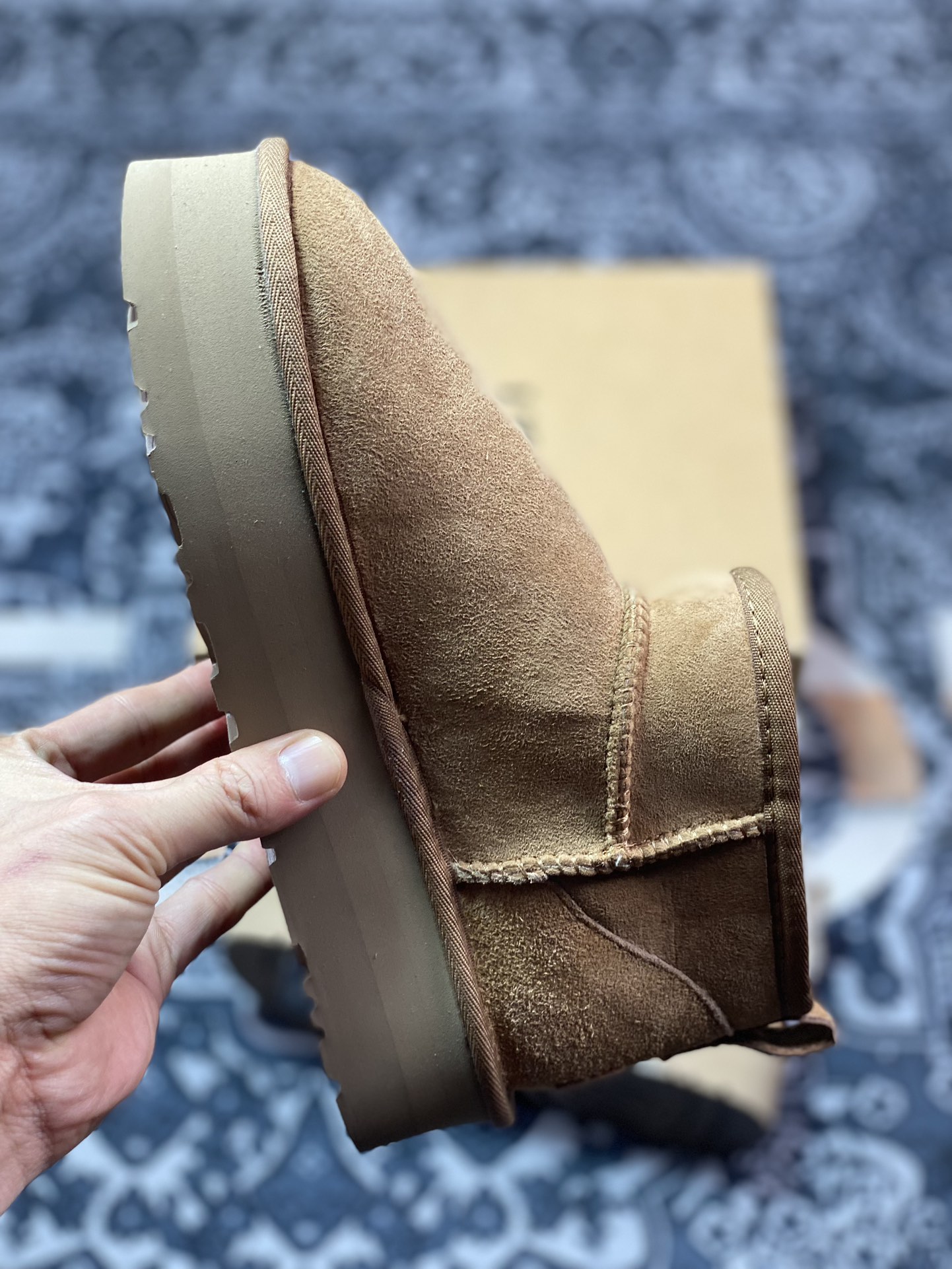 品牌UGG W Classic Ultra Mini Platform Bovelty 新奇增强厚底版短靴“可乐深棕加绒”1116109-CHE