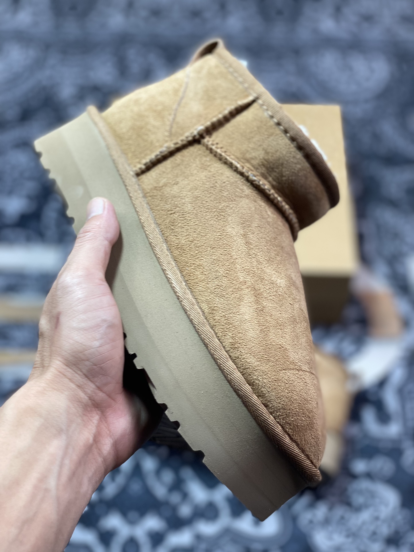 品牌UGG W Classic Ultra Mini Platform Bovelty 新奇增强厚底版短靴“可乐深棕加绒”1116109-CHE