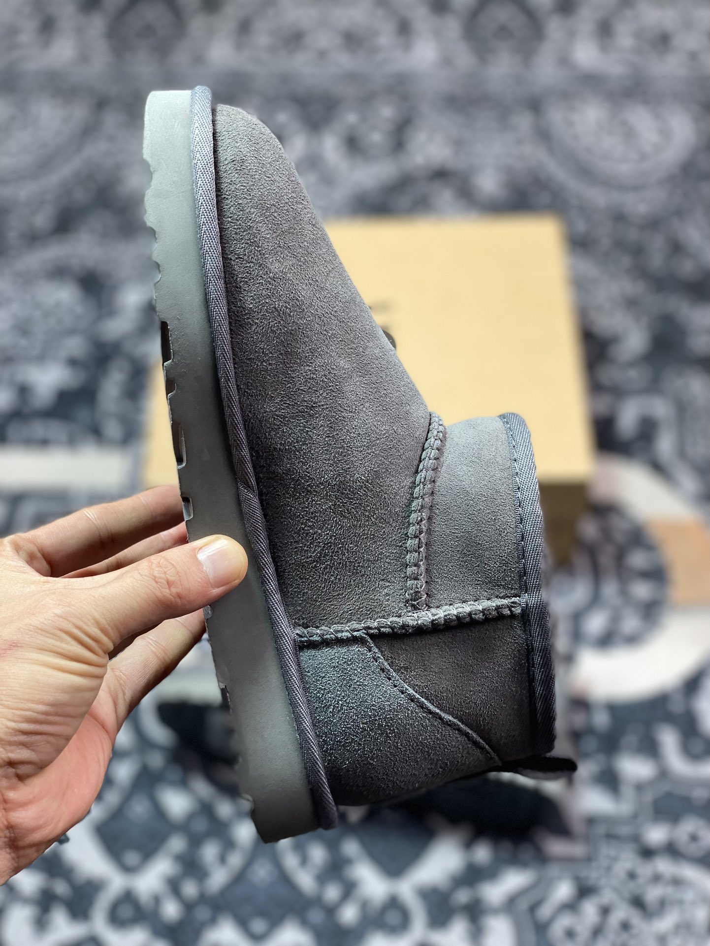 美国轻奢品牌UGG W Classic Ultra Mini 经典迷你超短短筒加绒休闲百搭短靴“深灰加绒”1116109-GREY