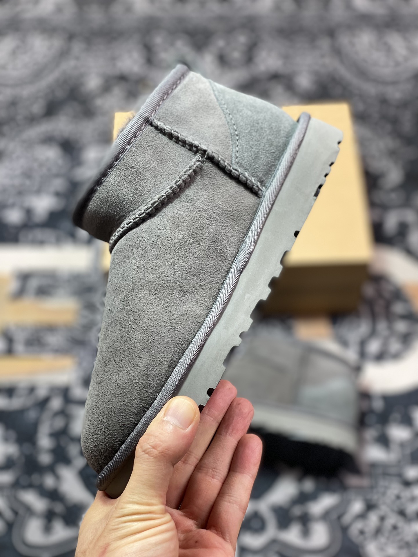 美国轻奢品牌UGG W Classic Ultra Mini 经典迷你超短短筒加绒休闲百搭短靴“深灰加绒”1116109-GREY