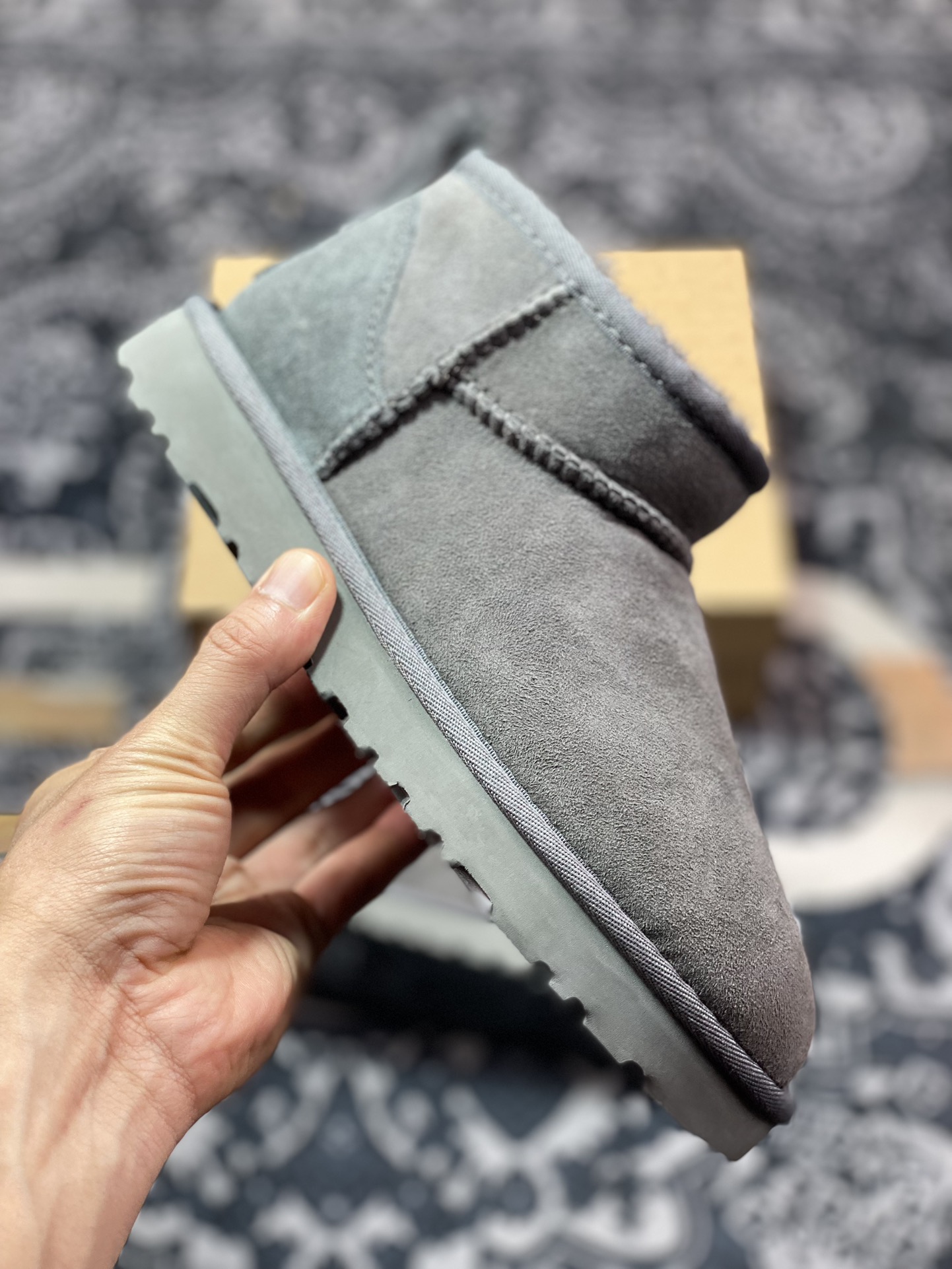 美国轻奢品牌UGG W Classic Ultra Mini 经典迷你超短短筒加绒休闲百搭短靴“深灰加绒”1116109-GREY