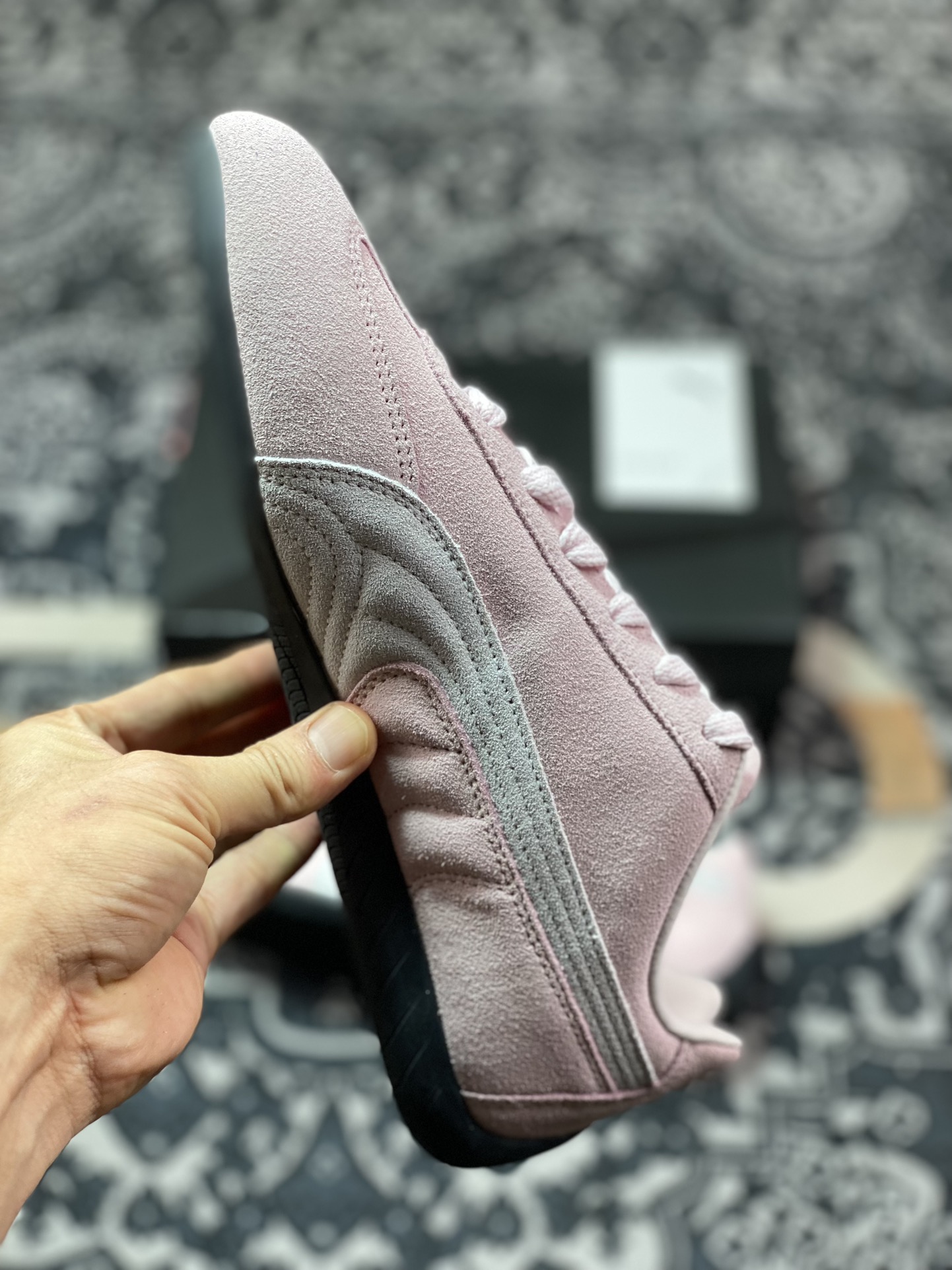 彪马Puma Speedcat OG SD”Pink White”极速赛车系列低帮德训赛车鞋“翻毛浅粉灰白LOGO”398846-04