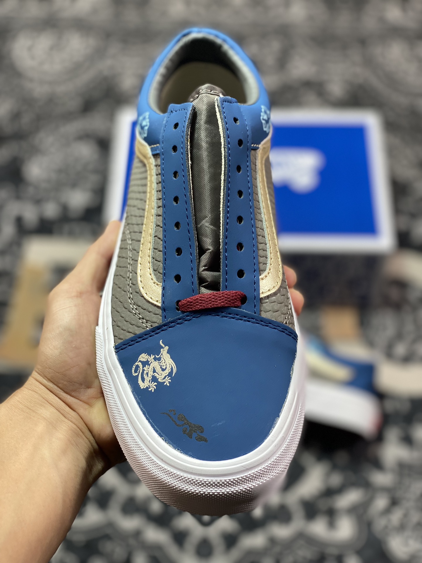 Vans Old Skool 黑神话悟空 祥云龙纹 游戏主题 解构复古减震耐磨轻便低帮板鞋