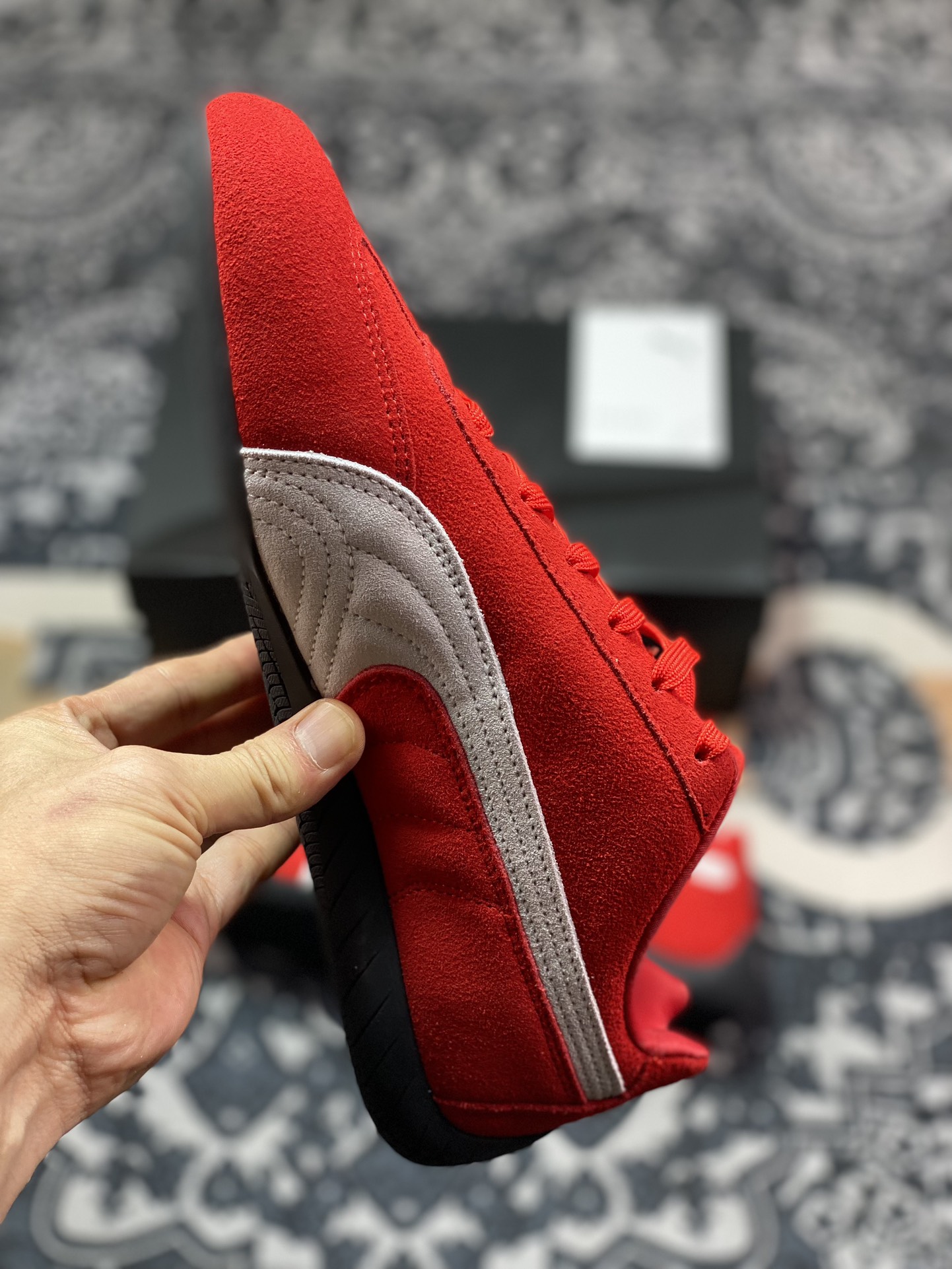 Sparco x Puma Speedcat OG+”White Red”极速赛车赛车鞋“翻毛桔红灰白LOGO”398846-02