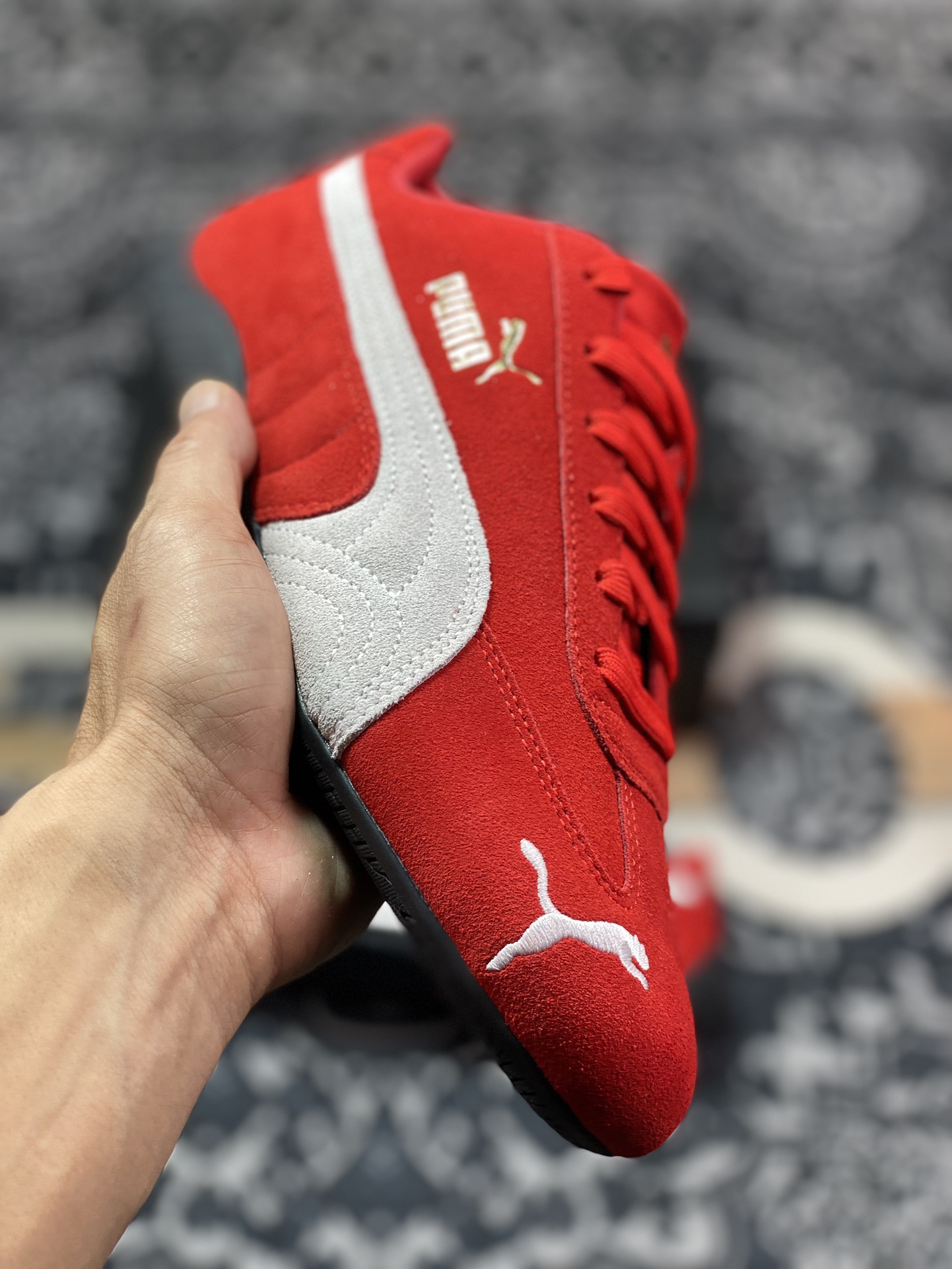 Sparco x Puma Speedcat OG+”White Red”极速赛车赛车鞋“翻毛桔红灰白LOGO”398846-02