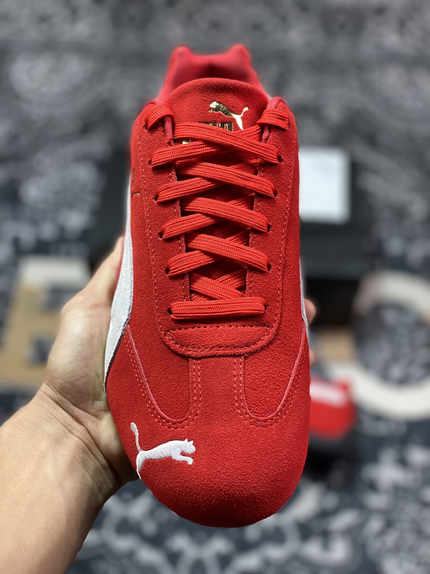 Sparco x Puma Speedcat OG+”White Red”极速赛车赛车鞋“翻毛桔红灰白LOGO”398846-02