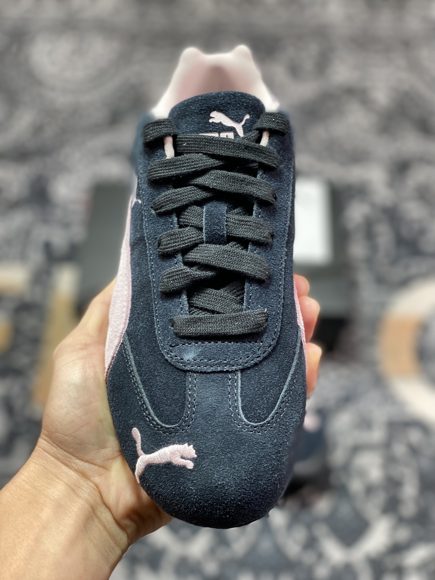 彪马Puma Speedcat OG+”Black/Ash Pink”极速赛车系列低帮德训车鞋“翻毛黑淡粉”398846-09