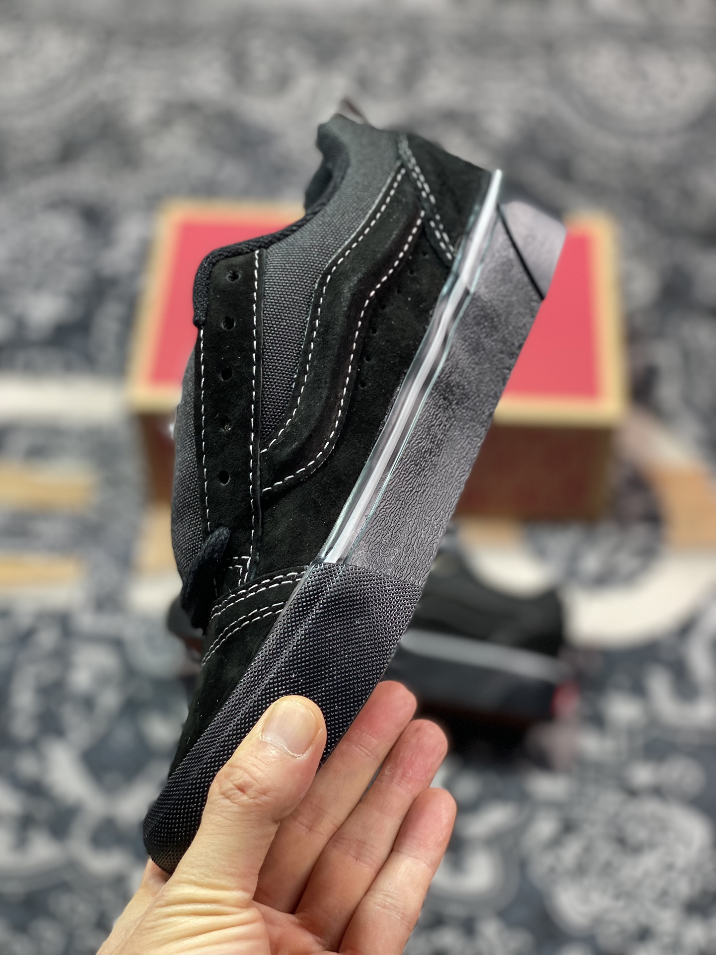 Vans Knu Skool 黑色 万斯低帮复古休闲硫化面包鞋 VN000CRPBMA