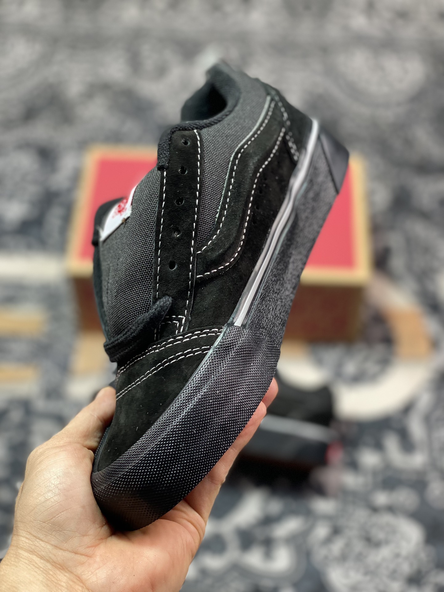 Vans Knu Skool 黑色 万斯低帮复古休闲硫化面包鞋 VN000CRPBMA