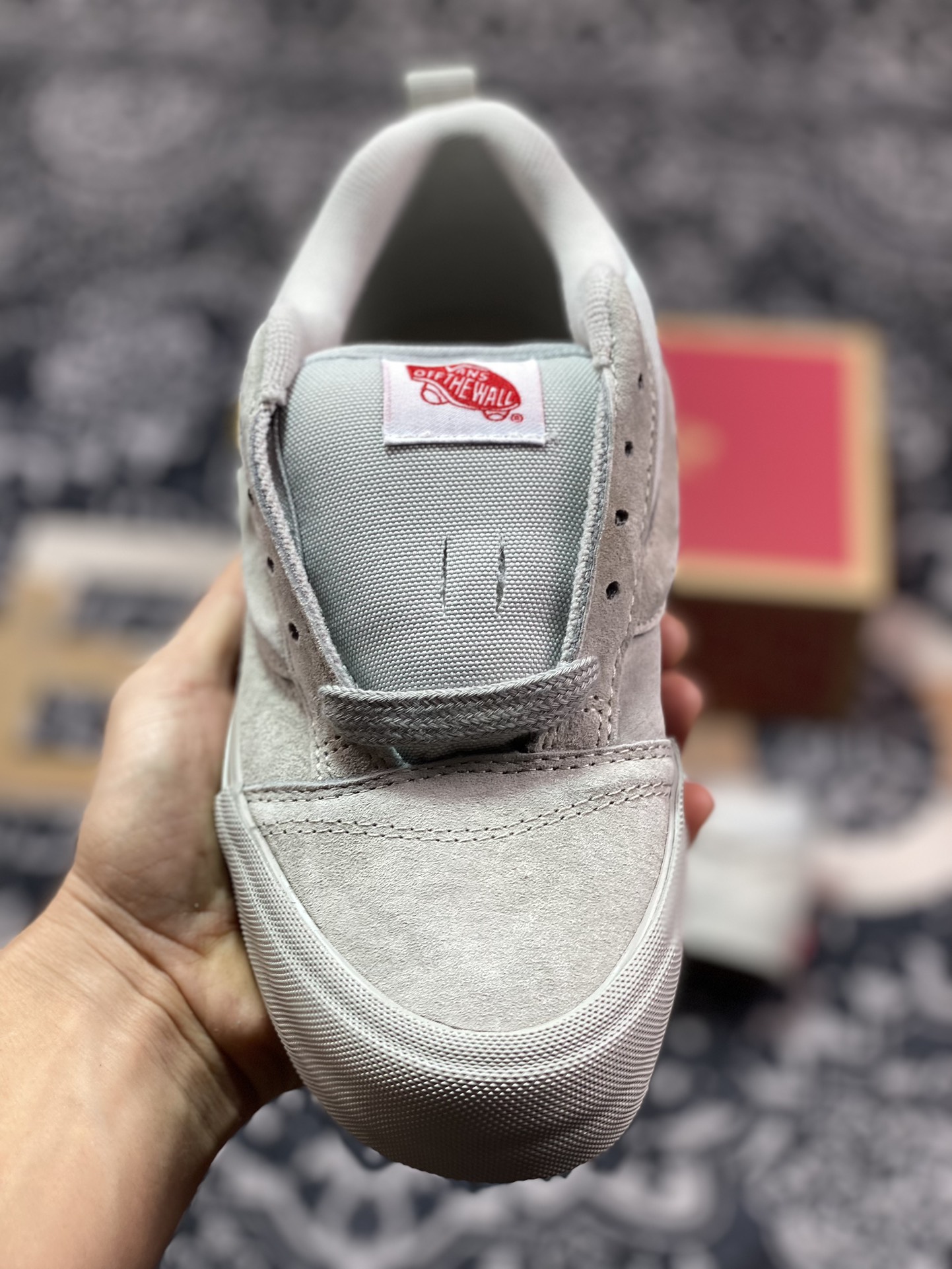 Vans Knu Skool 灰色 万斯低帮复古休闲硫化面包鞋 肥胖版大LOGO原版全皮猪八面料 VN000CRPBXC