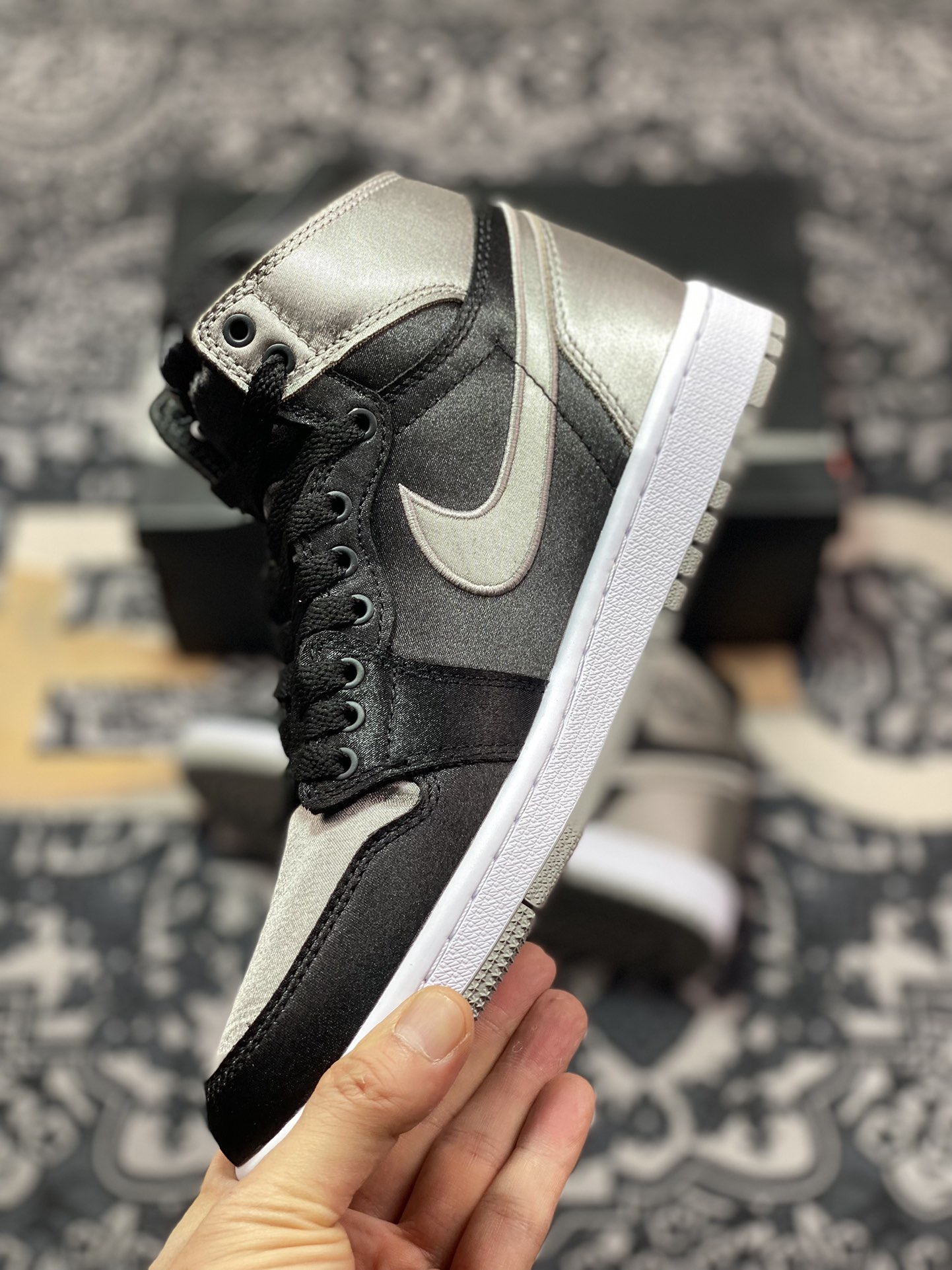 耐克Nike Air Jordan 1 Retro High OG ”Satin Shadow”AJ1代经典篮球鞋“丝绸影子灰黑”FD4810-010