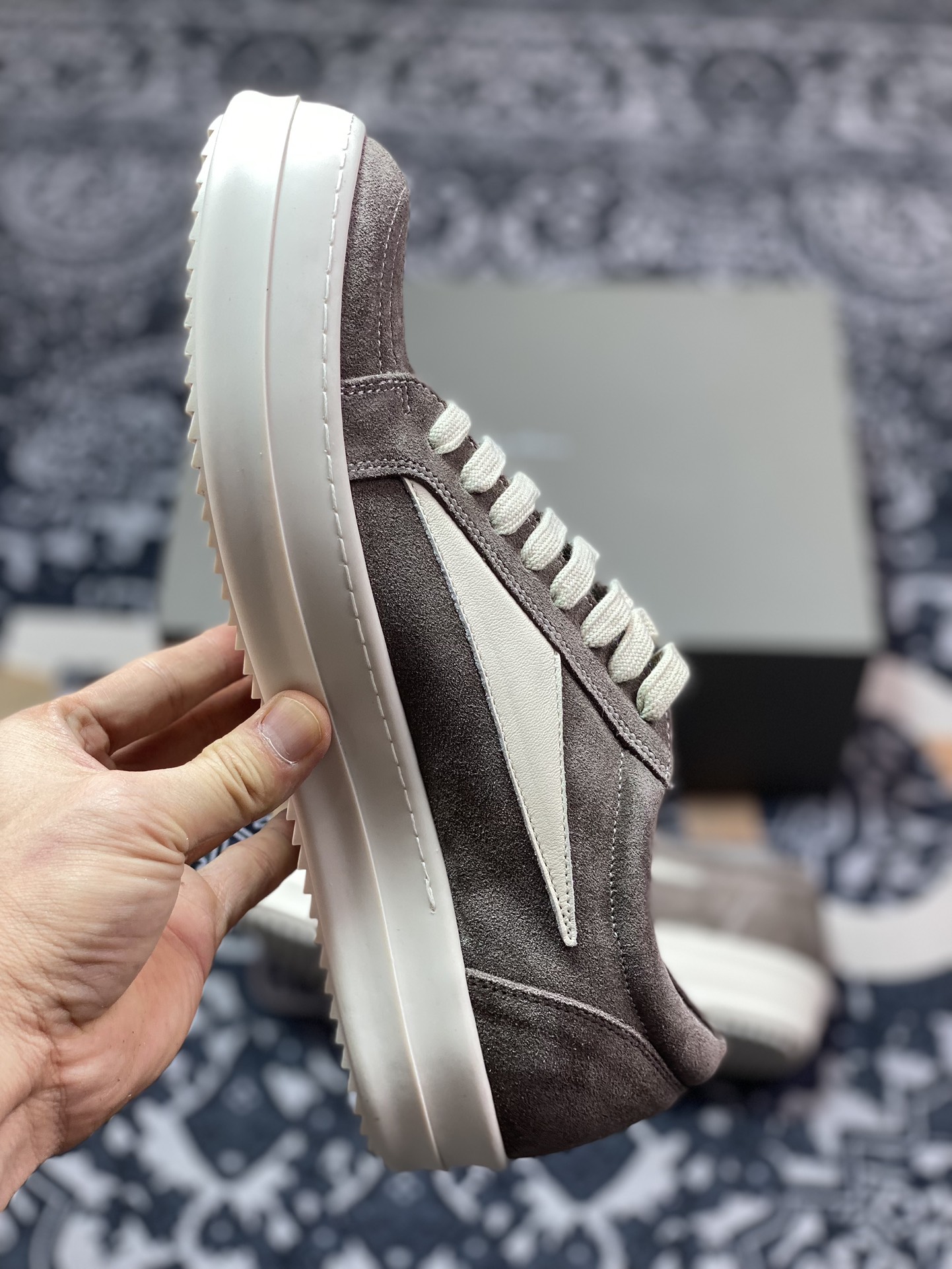 纯原 原装级别Rickowens 牛皮渠道皮料 灰色