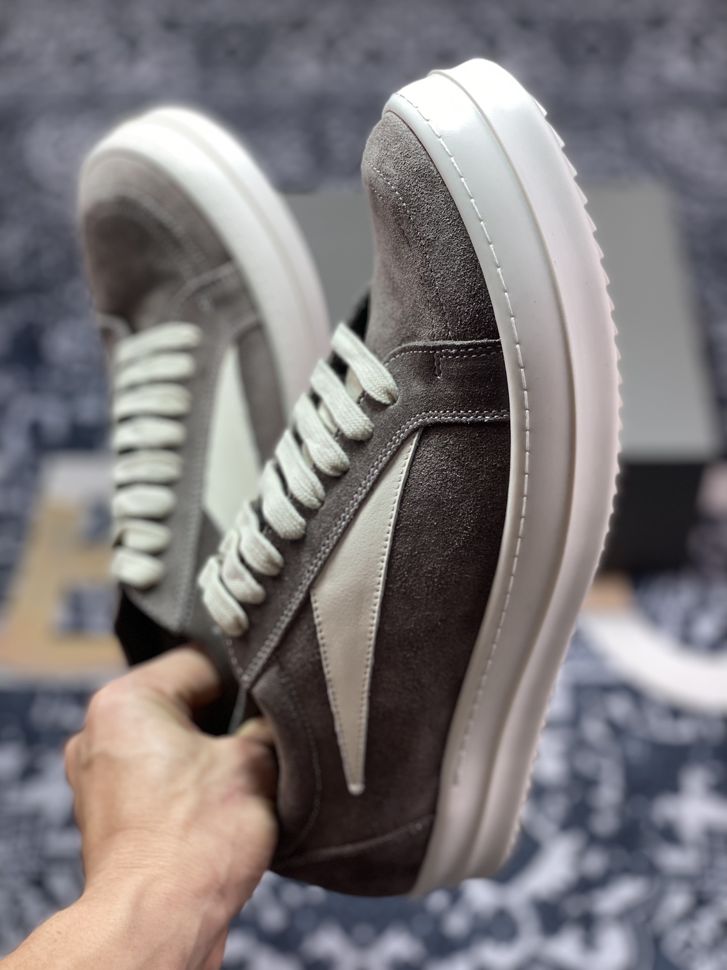 纯原 原装级别Rickowens 牛皮渠道皮料 灰色
