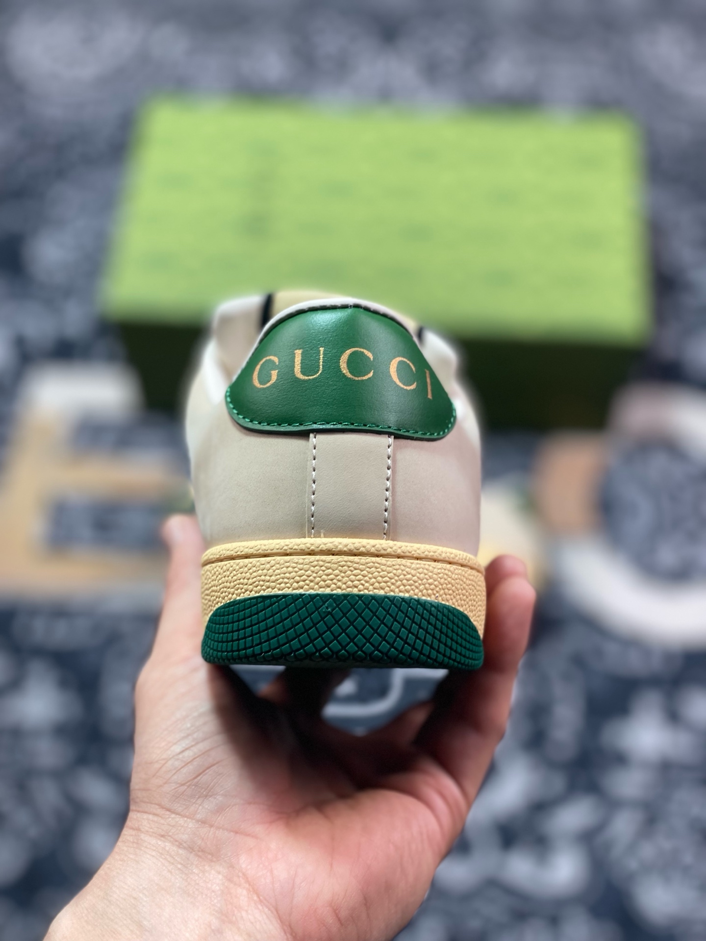 Gucci 古驰 Screener 运动休闲时装奢侈品系列 GG珐琅扣 擦脏做旧小脏鞋