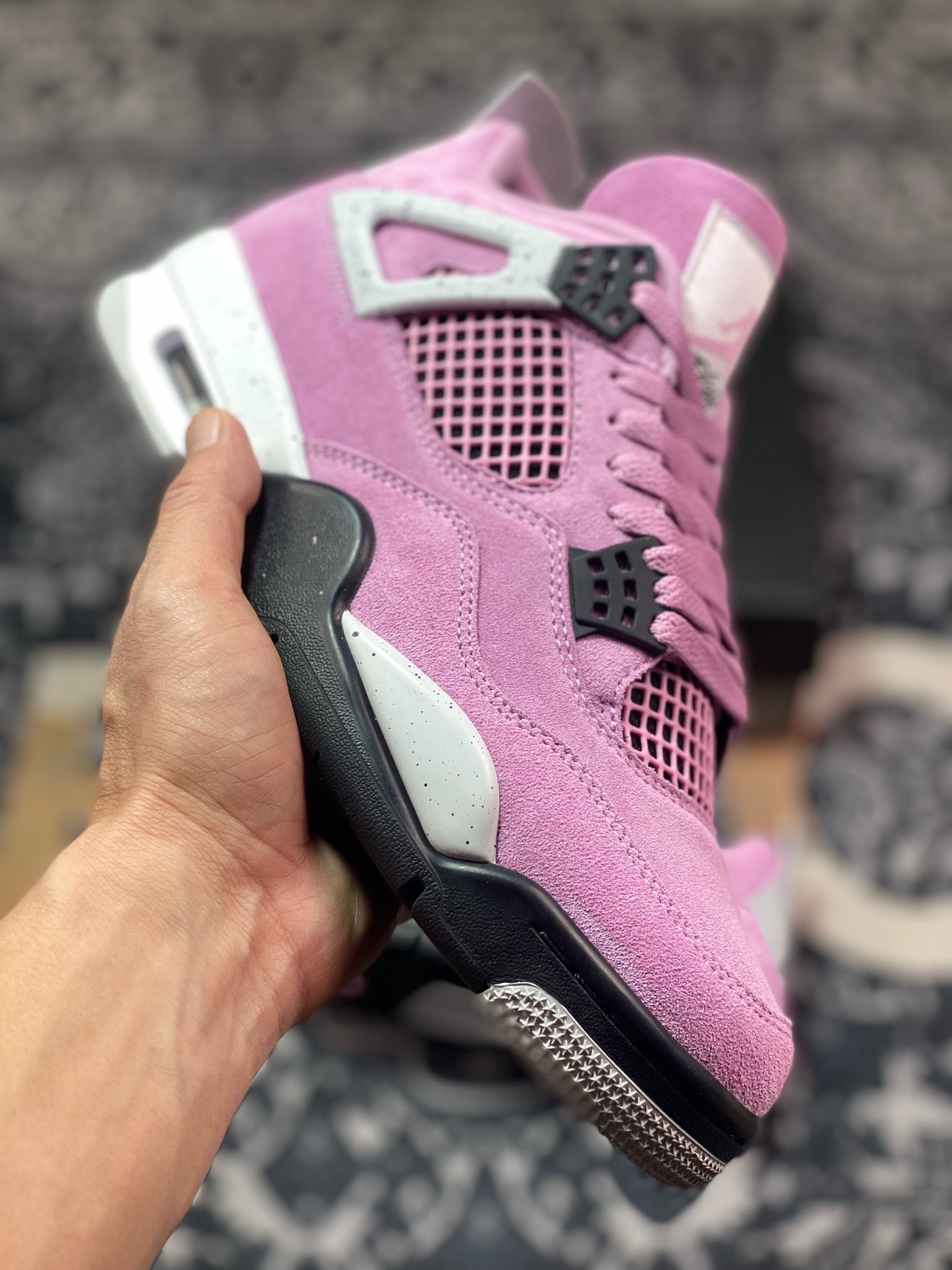 优选 原装级别 #Air Jordan AJ4 WMNS ”Orchid” 猛男粉  AQ9129-501