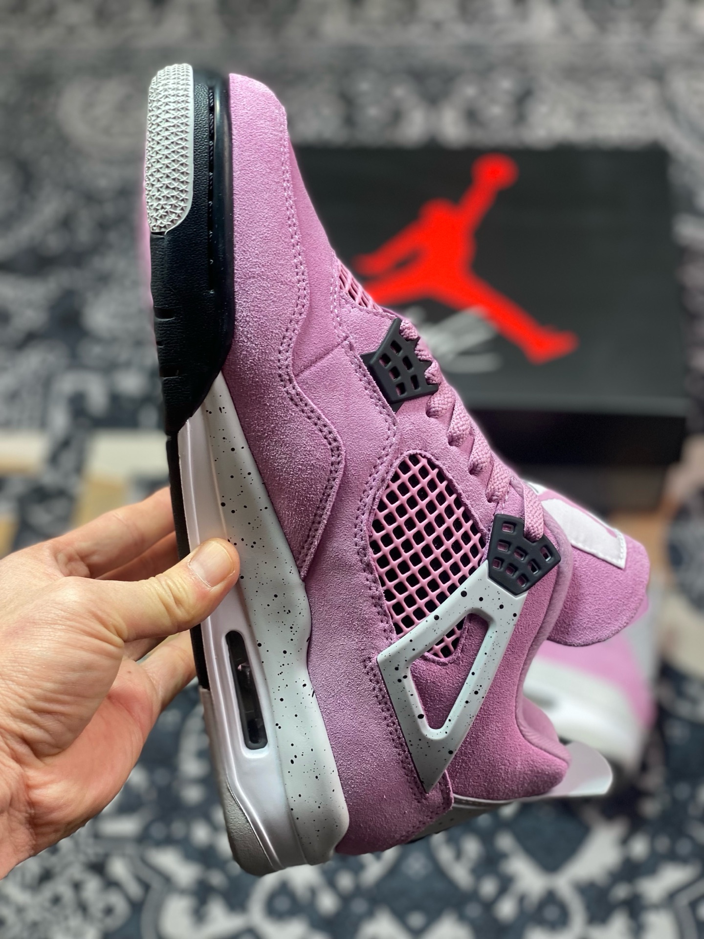 优选 原装级别 #Air Jordan AJ4 WMNS ”Orchid” 猛男粉  AQ9129-501