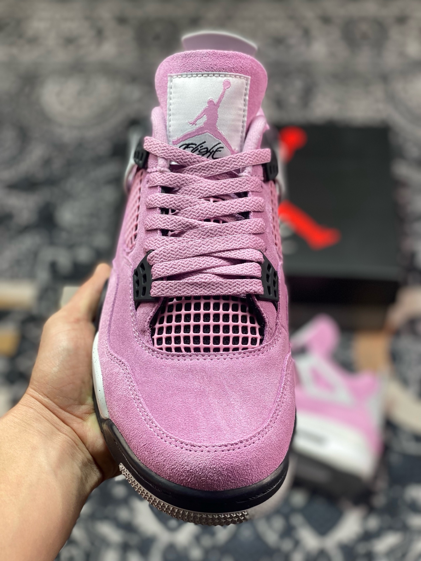 优选 原装级别 #Air Jordan AJ4 WMNS ”Orchid” 猛男粉  AQ9129-501